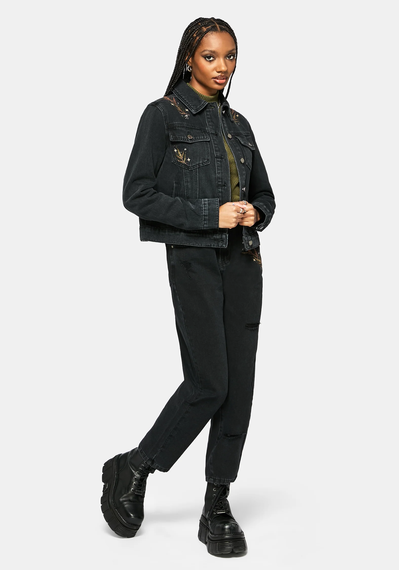 Abellona Embroidered Denim Mom Jean - Image 8