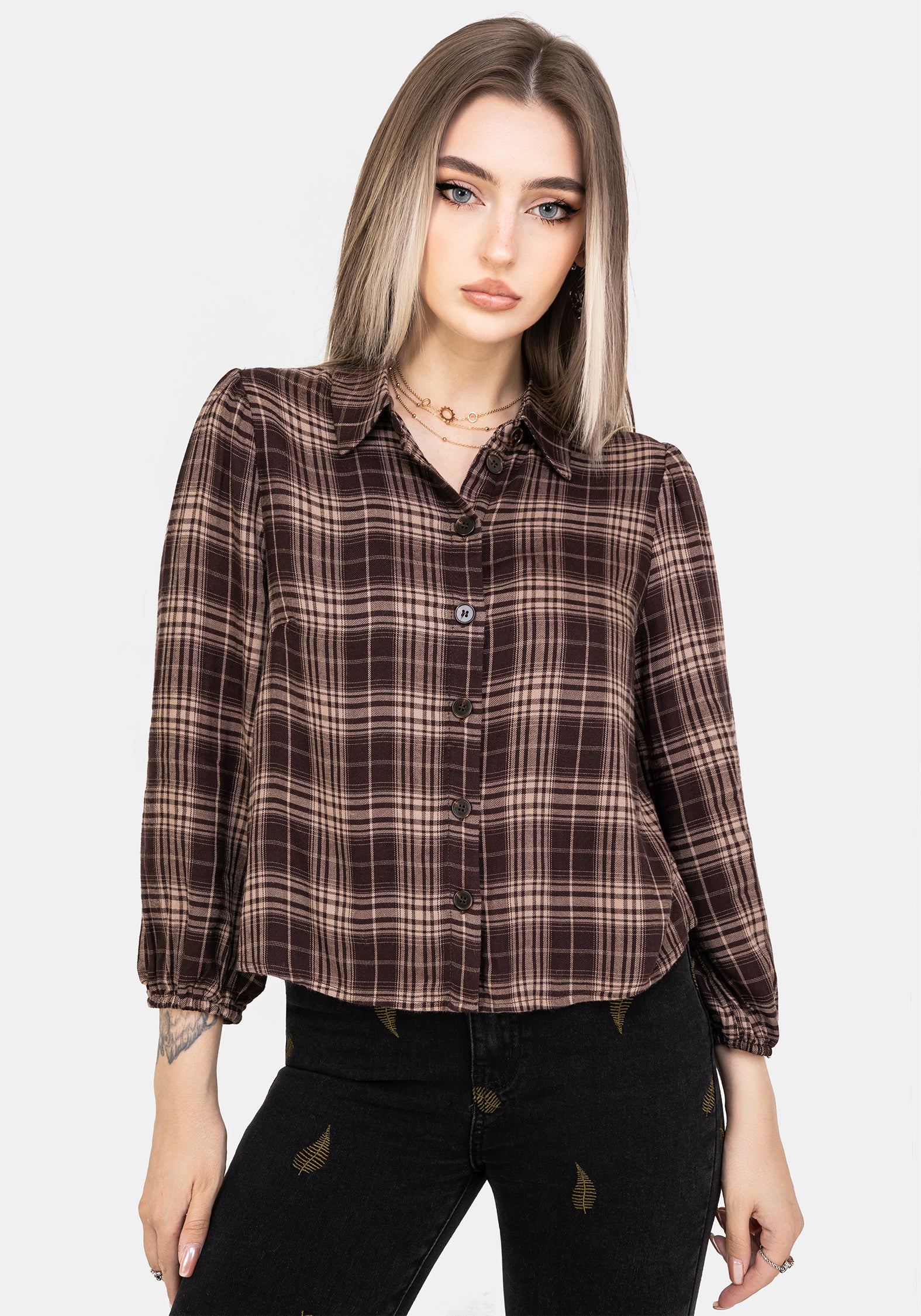 Adra Check Button Up Shirt - Image 4