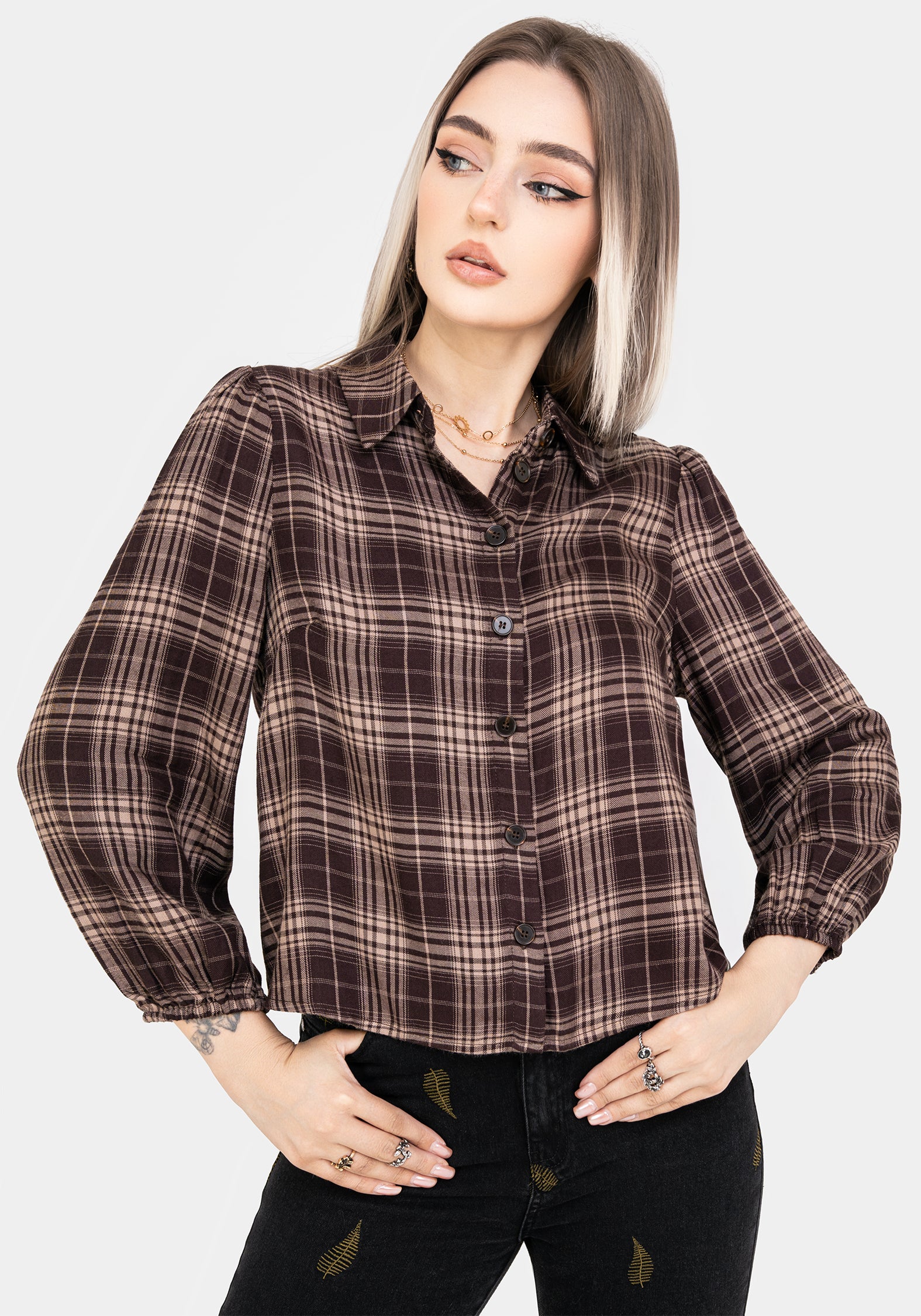 Adra Check Button Up Shirt - Image 7