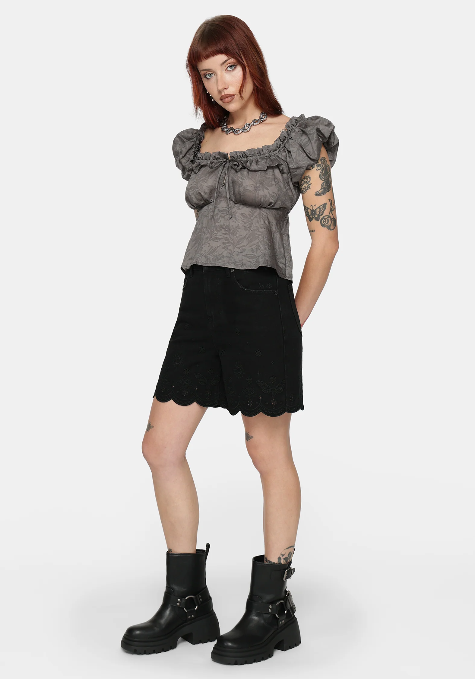 Ailsa Jacquard Milkmaid Top - Image 6