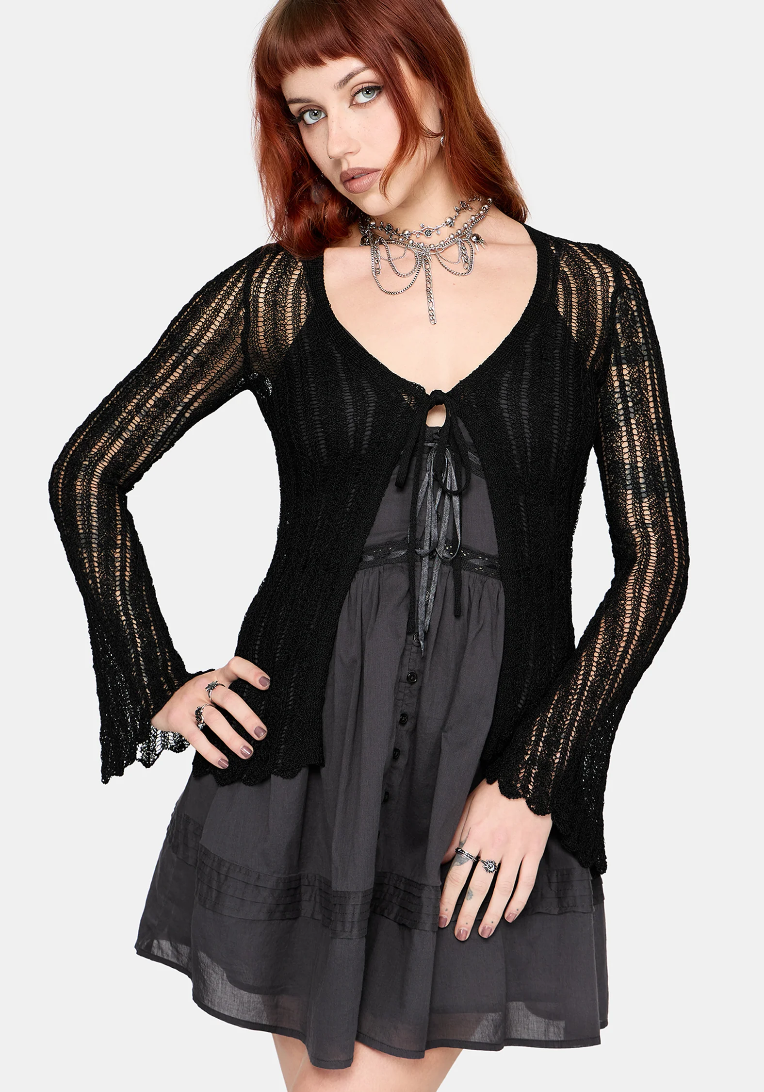 Amadea Pointelle Knit Cardigan - Image 4