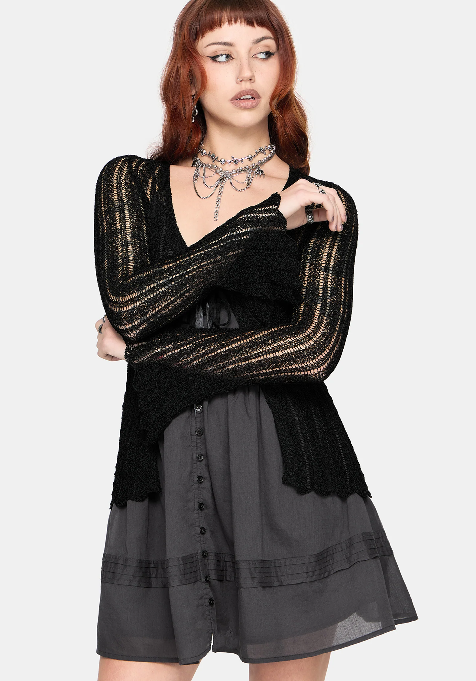 Amadea Pointelle Knit Cardigan - Image 6