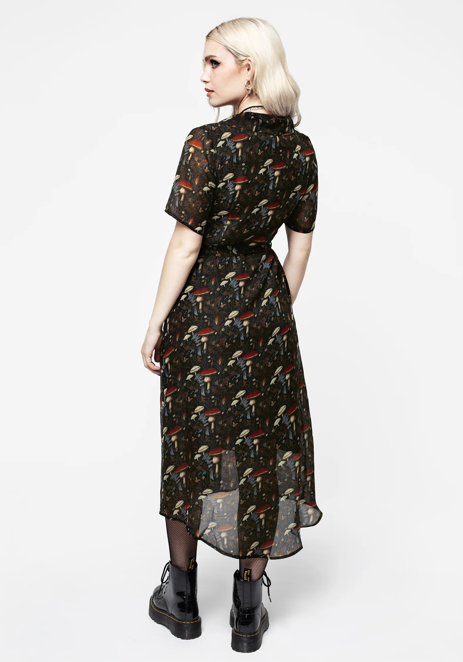 Amanita Chiffon Midi Shirt Dress - Image 3