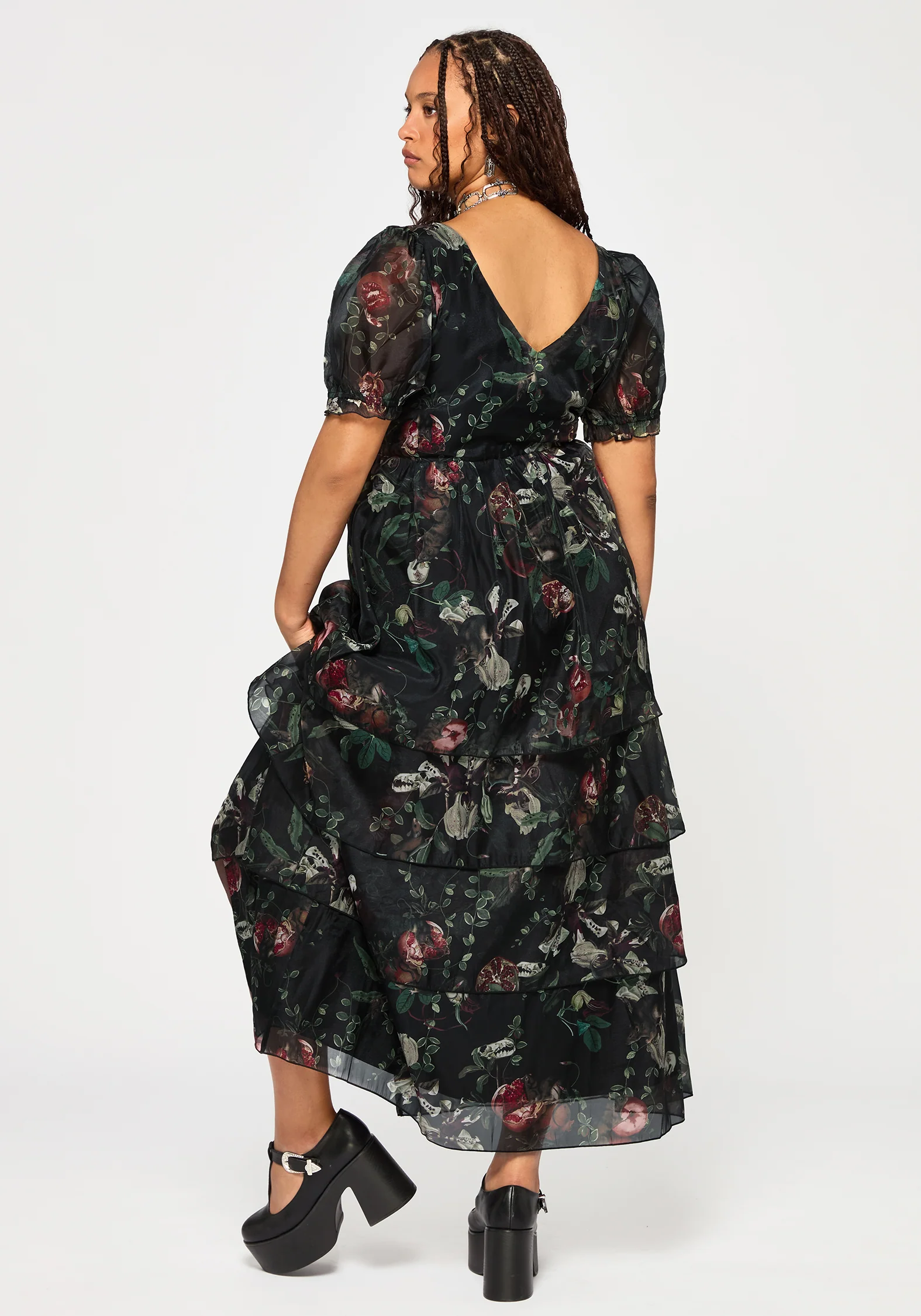 Anara Fruit Print Tiered Gown - Image 10