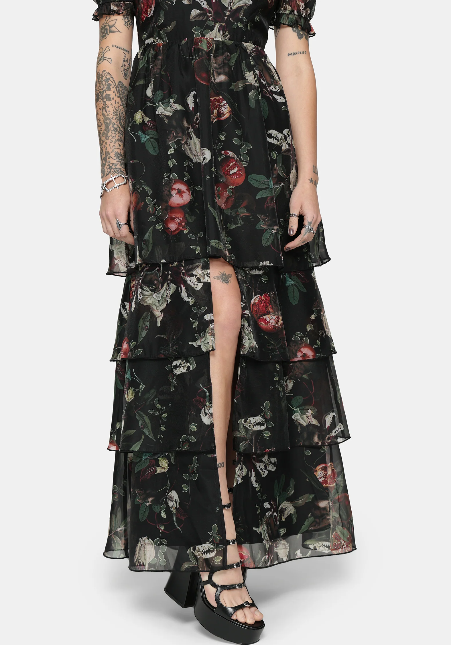 Anara Fruit Print Tiered Gown - Image 7