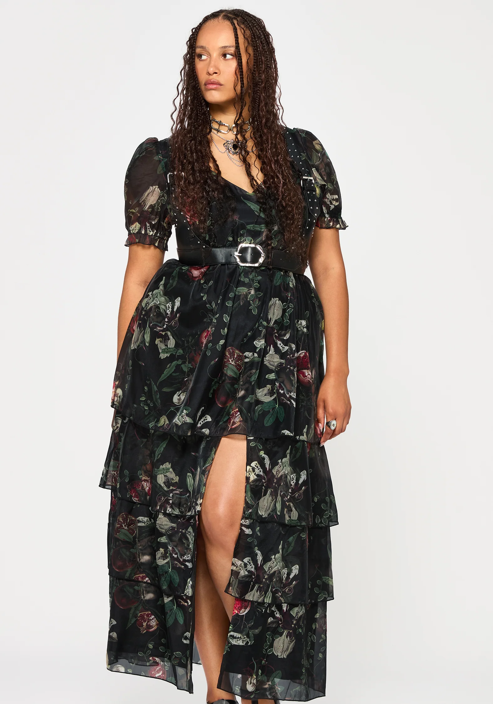 Anara Fruit Print Tiered Gown - Image 9