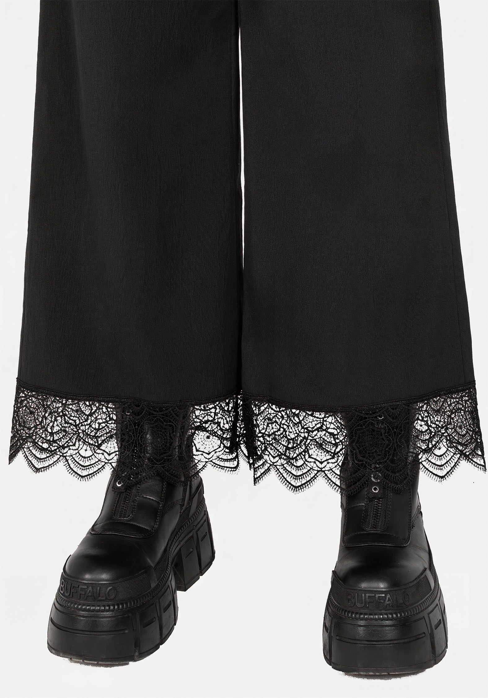 Araneo Lace Hem Wide Leg Trousers - Image 2