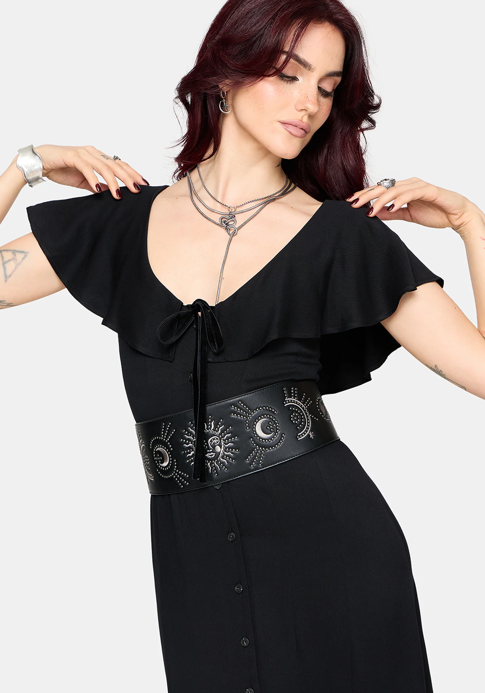 Aren Ruffle Tie Front Maxi Dress - Image 2
