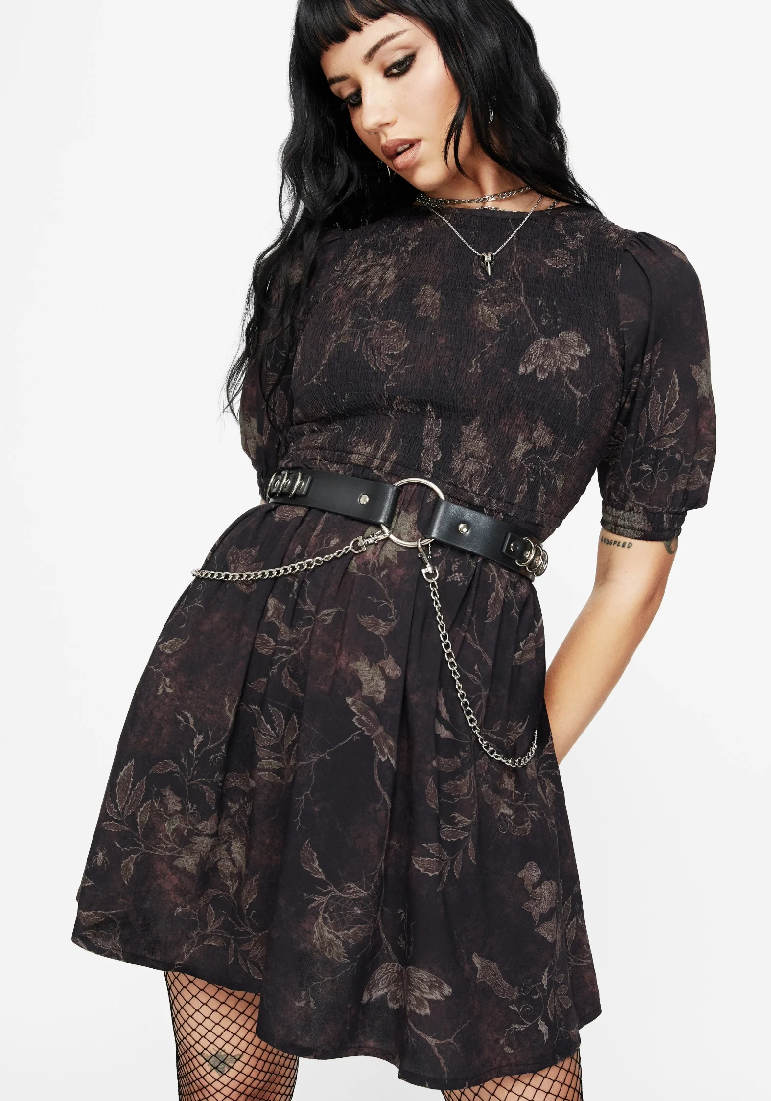 Ashmire Woodland Moth Mini Dress - Image 5