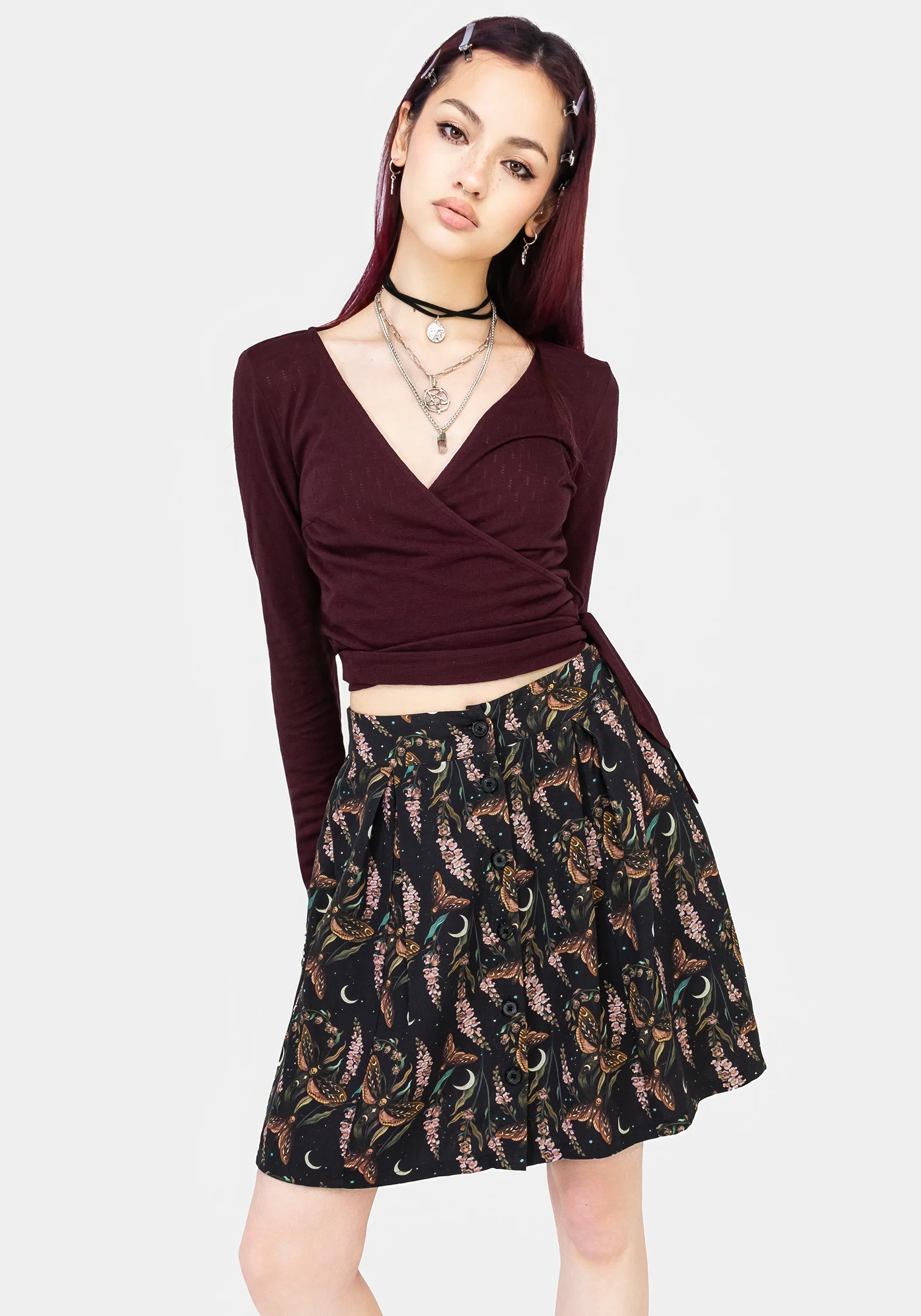 Atropos Button Front Mini Skirt - Image 4