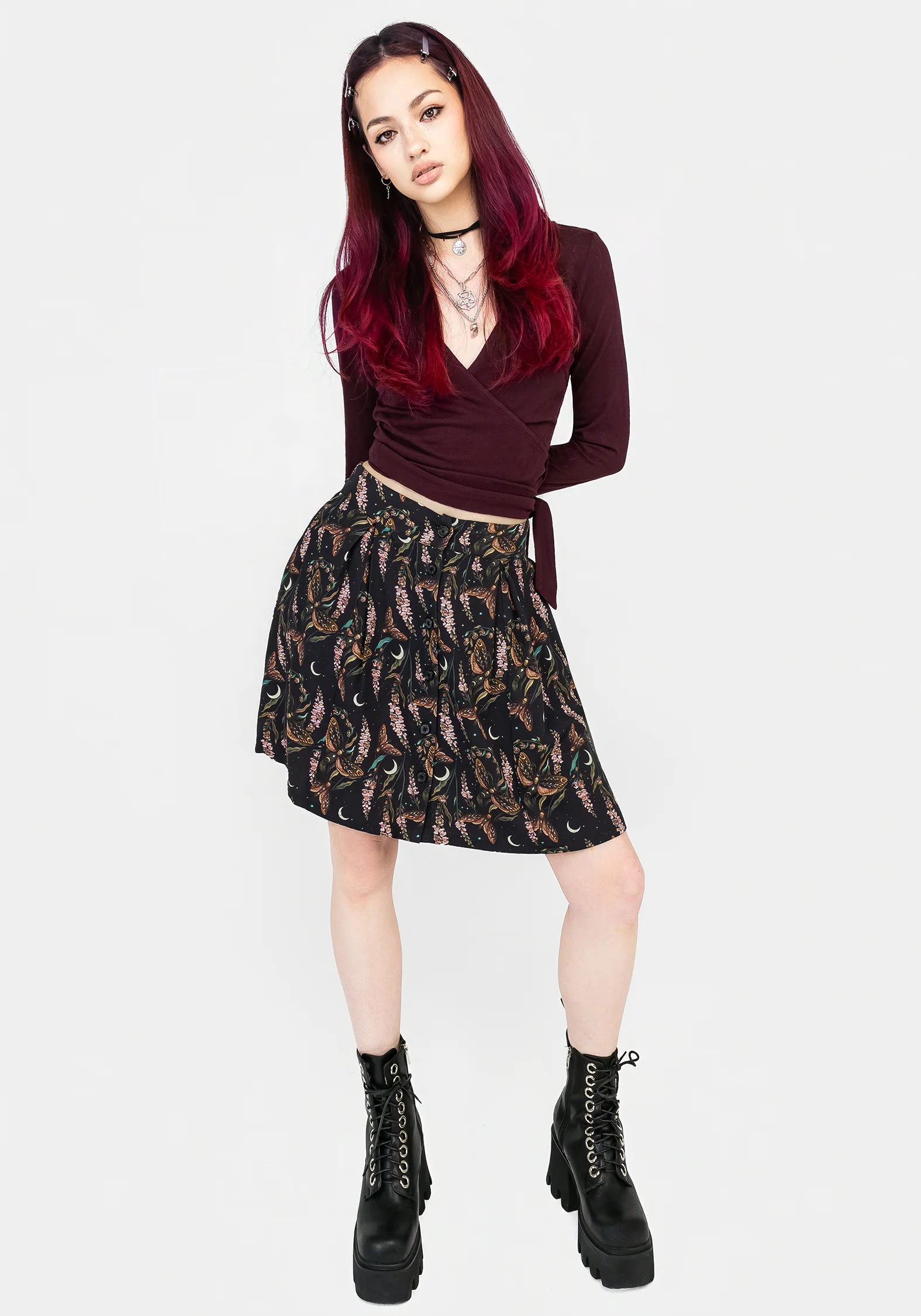 Atropos Button Front Mini Skirt - Image 6