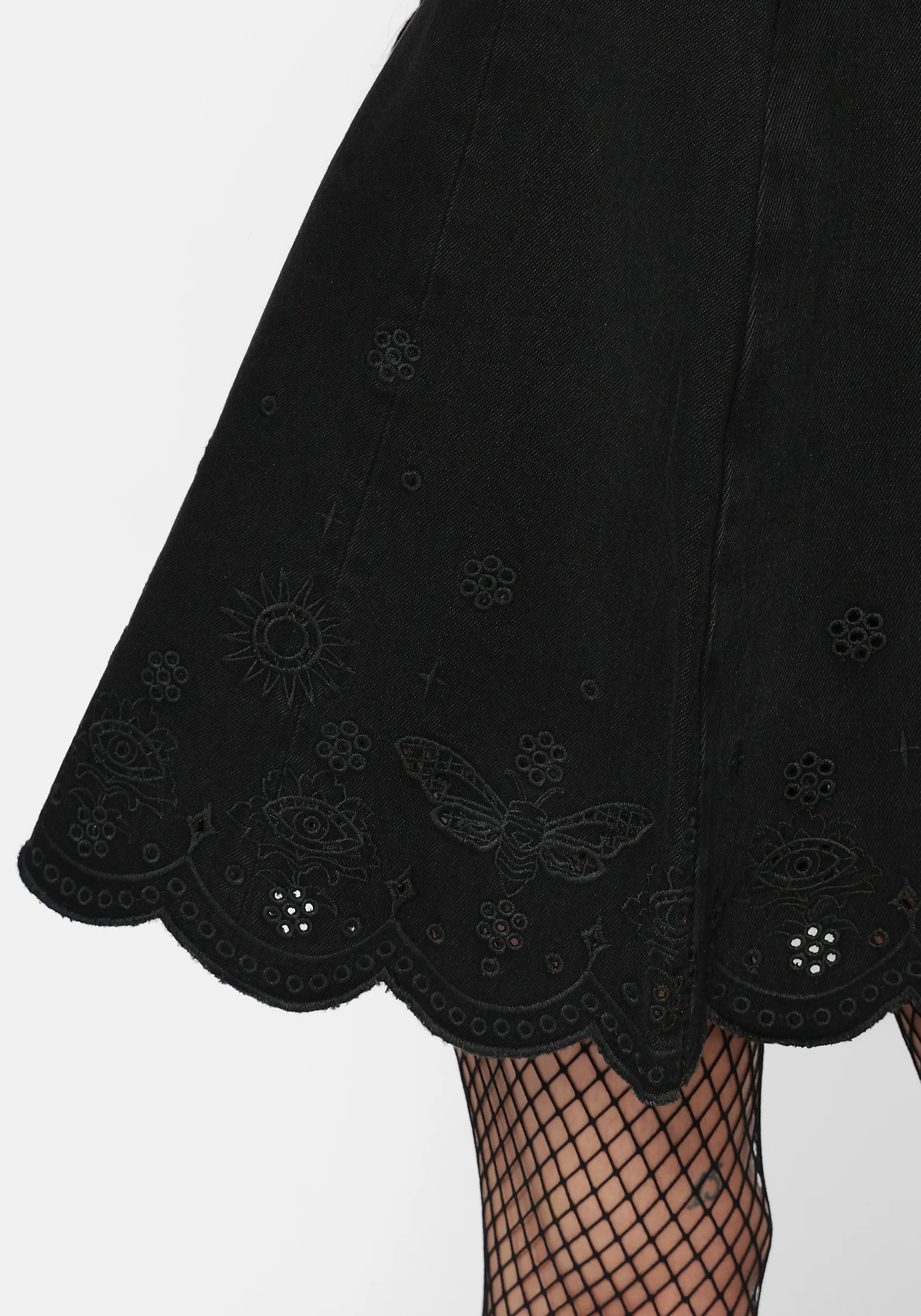 Ayr Broderie Denim Skirt - Image 3