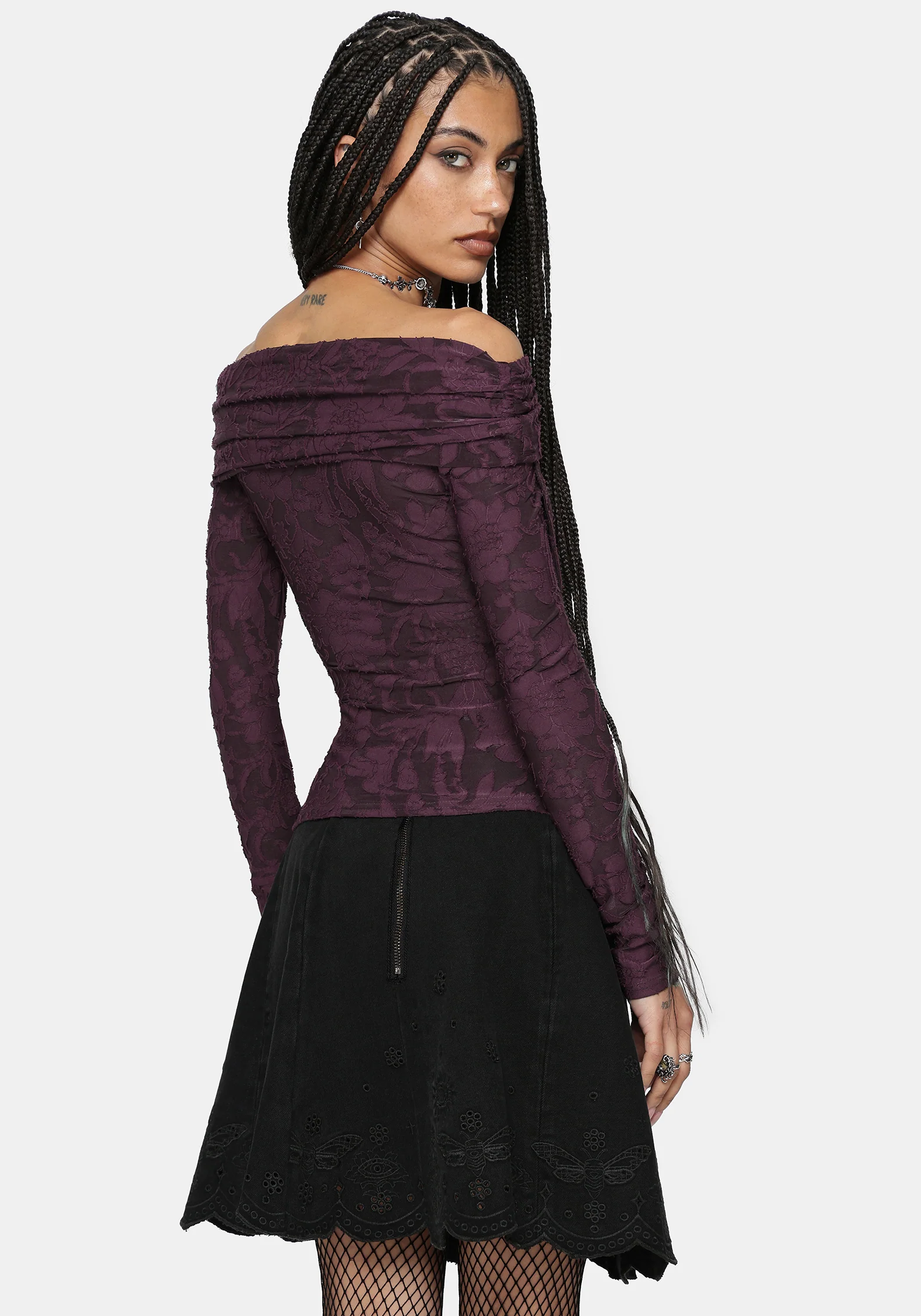 Ayr Broderie Denim Skirt - Image 4