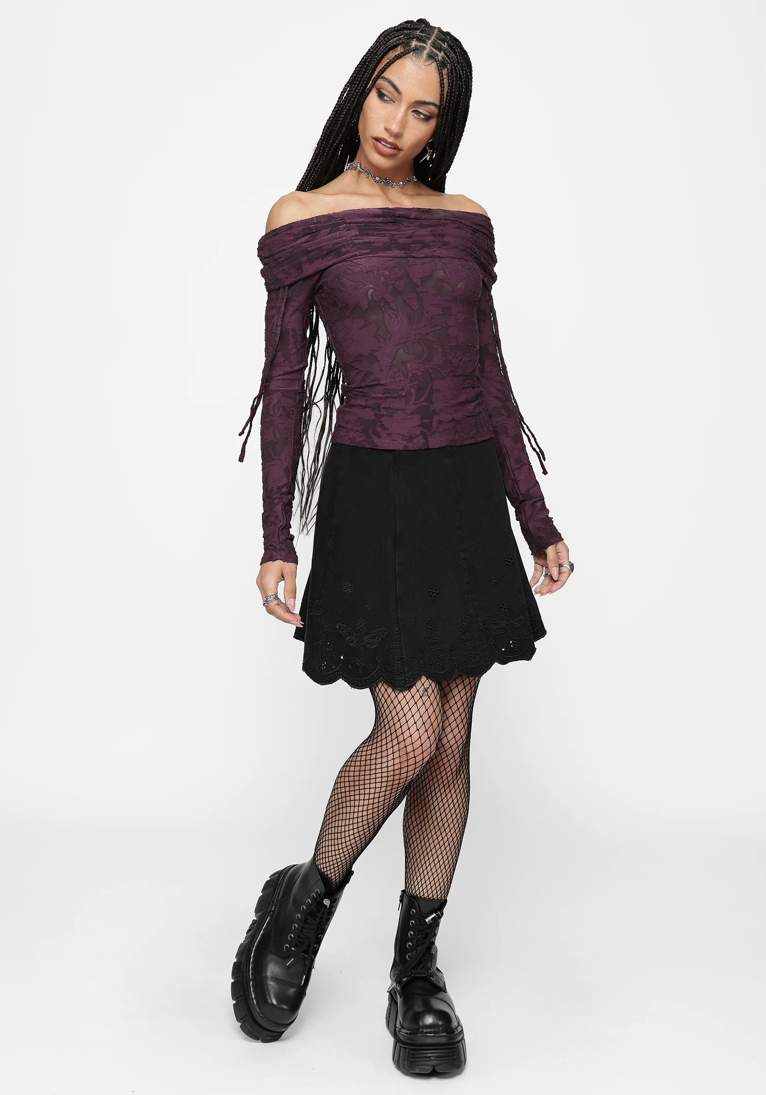 Ayr Broderie Denim Skirt - Image 5