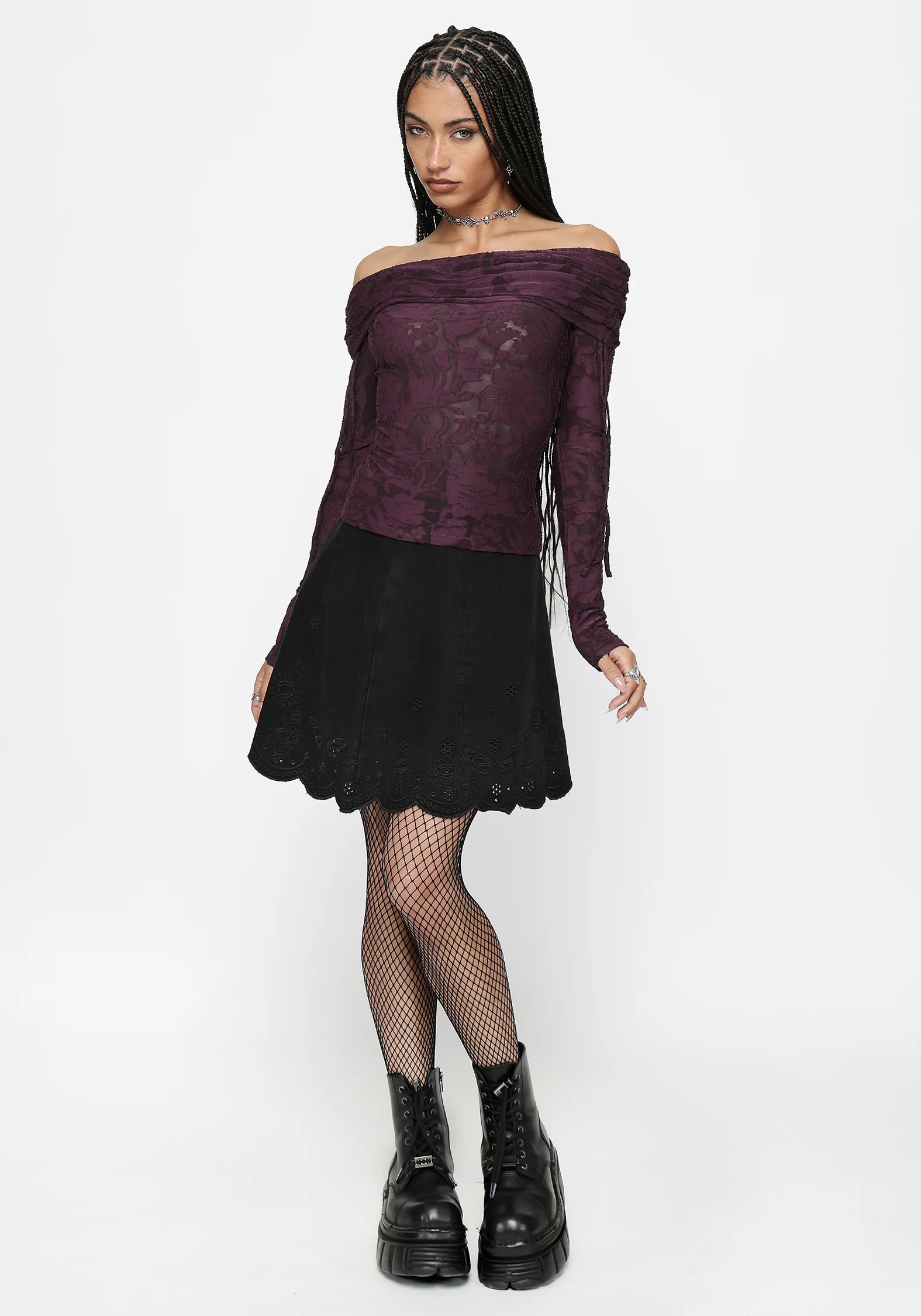 Ayr Broderie Denim Skirt - Image 6