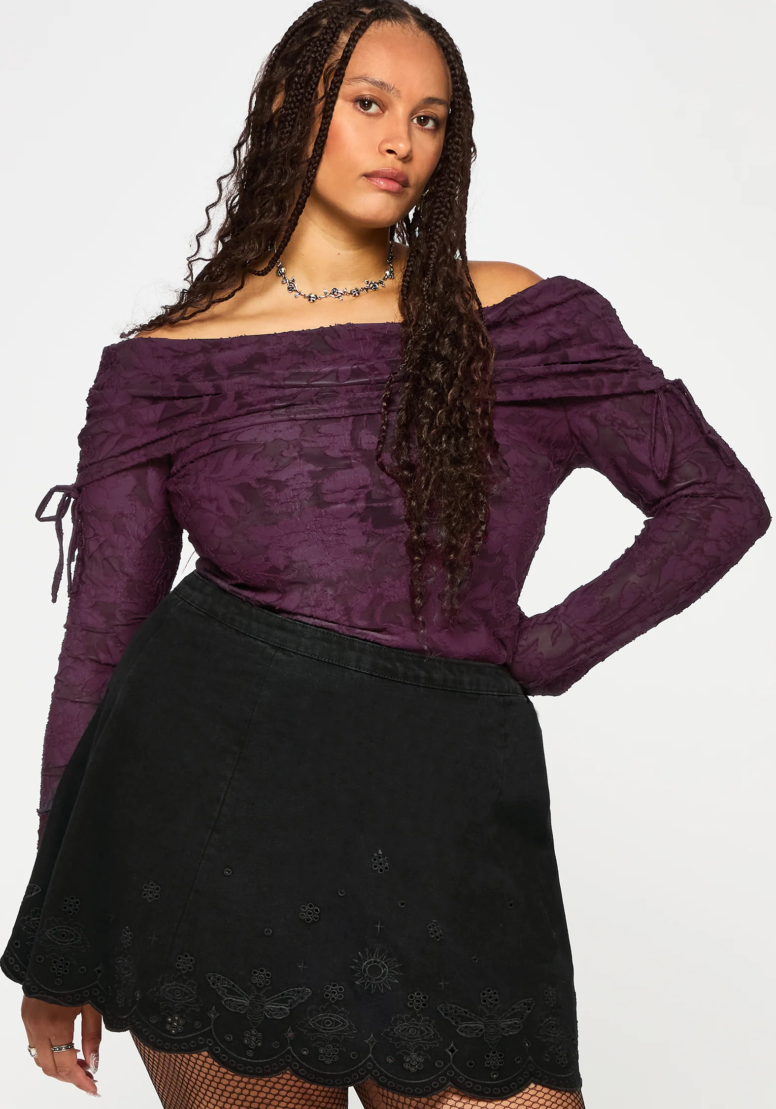 Ayr Broderie Denim Skirt - Image 7