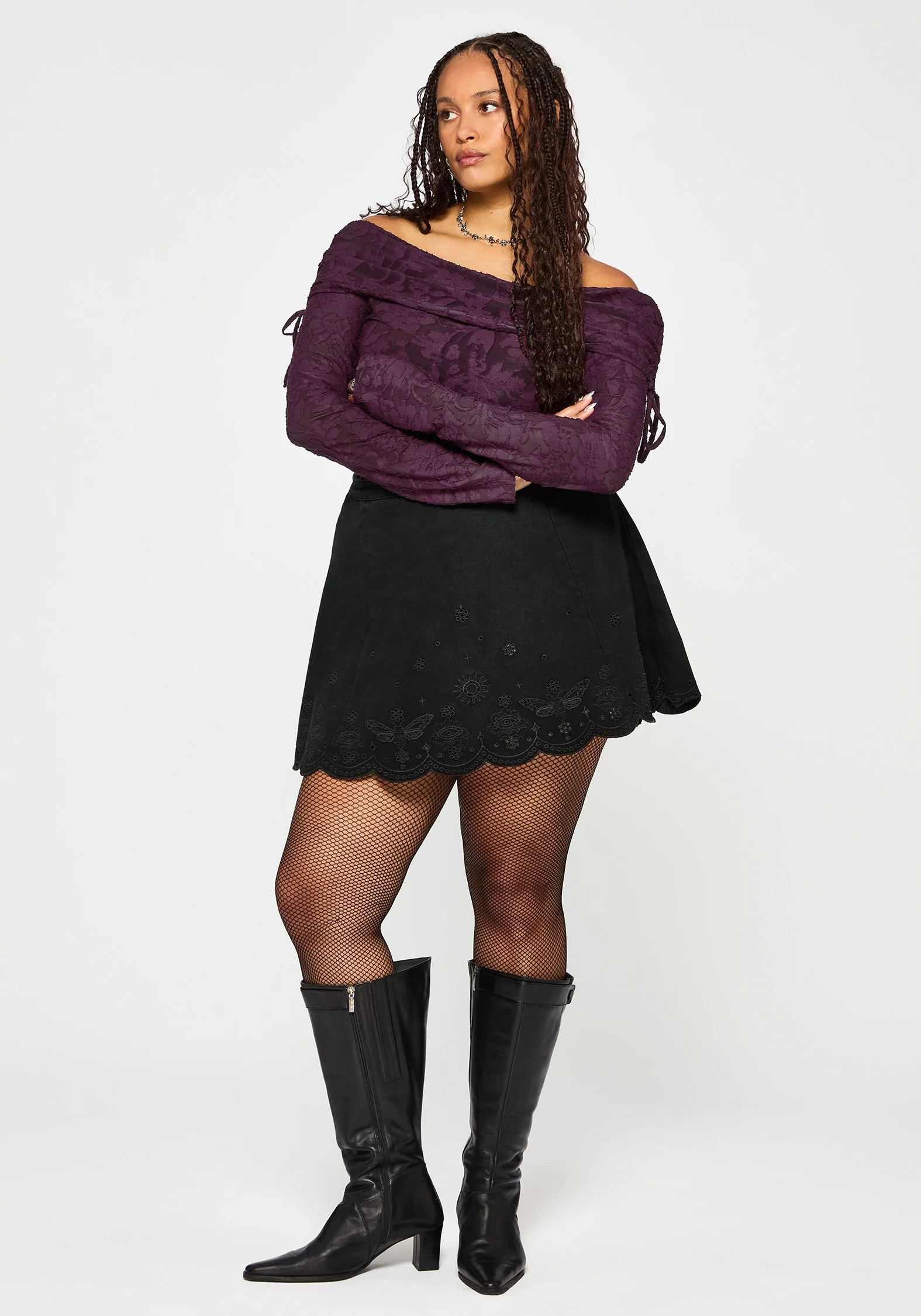 Ayr Broderie Denim Skirt - Image 9