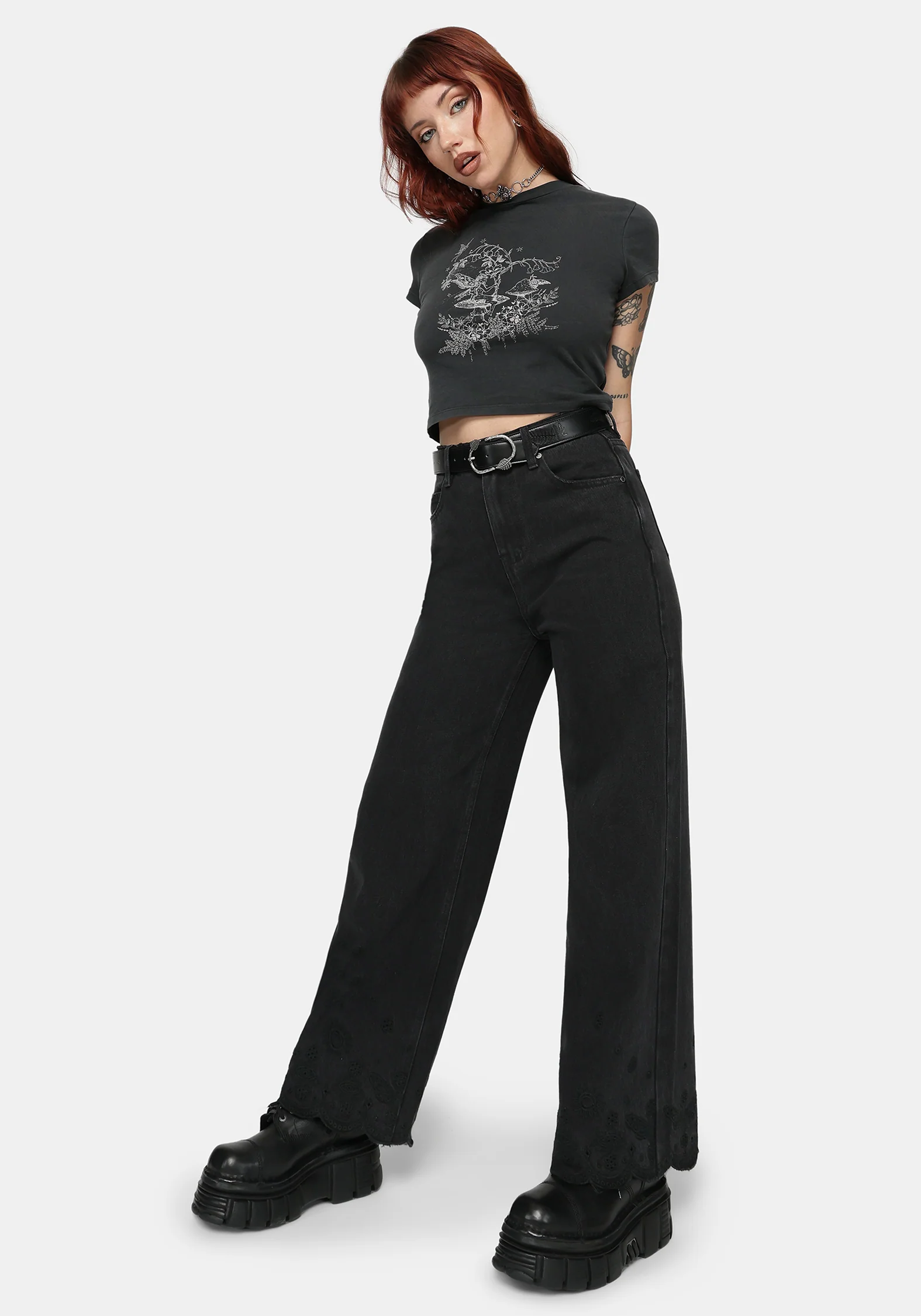 Ayr Broderie Straight Leg Denim Jean - Image 3