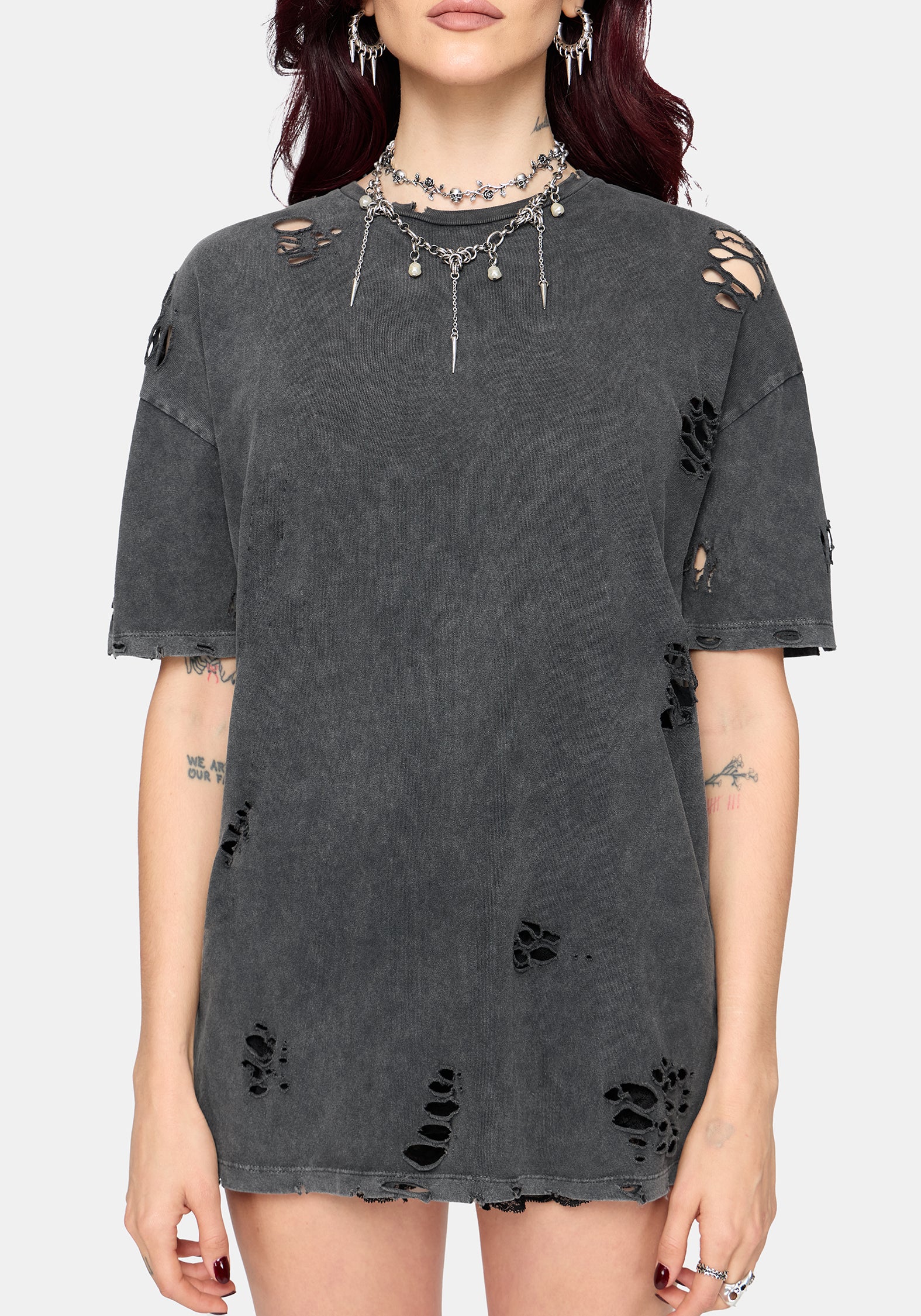 Brooke Distressed Oversized T-Shirt - Image 7