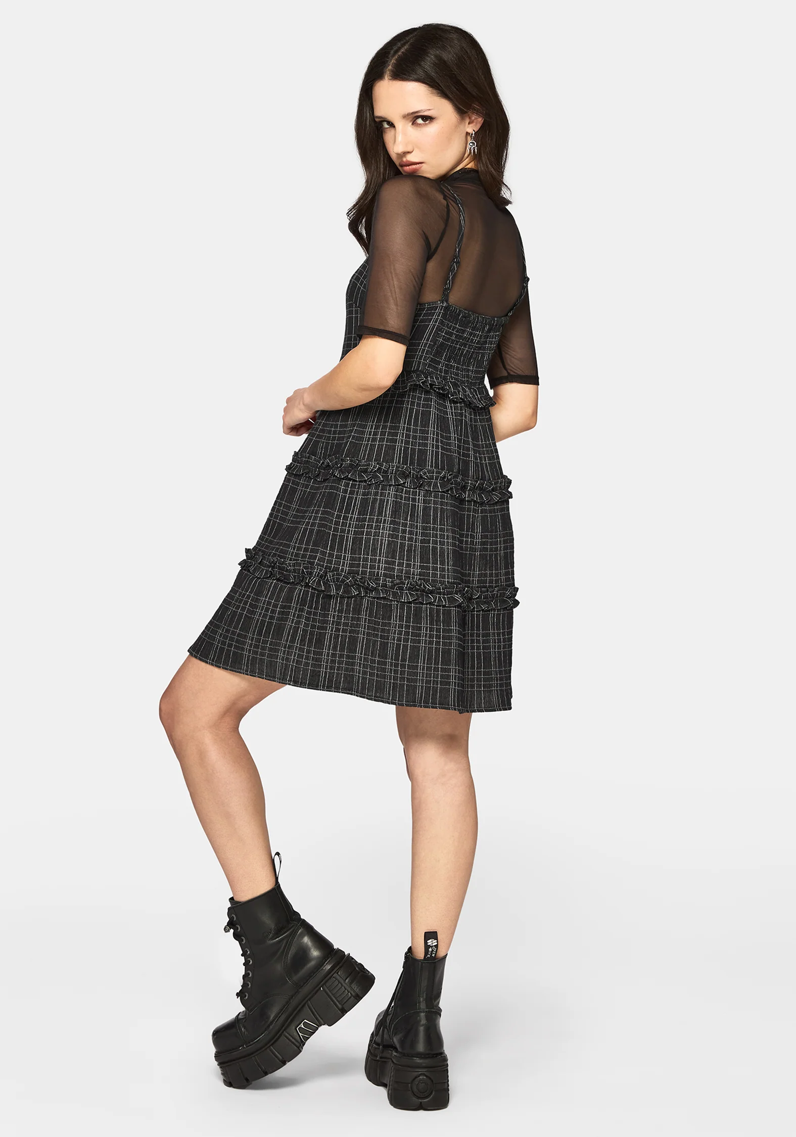 Caledon Check Gauze Cami Mini Dress - Image 3