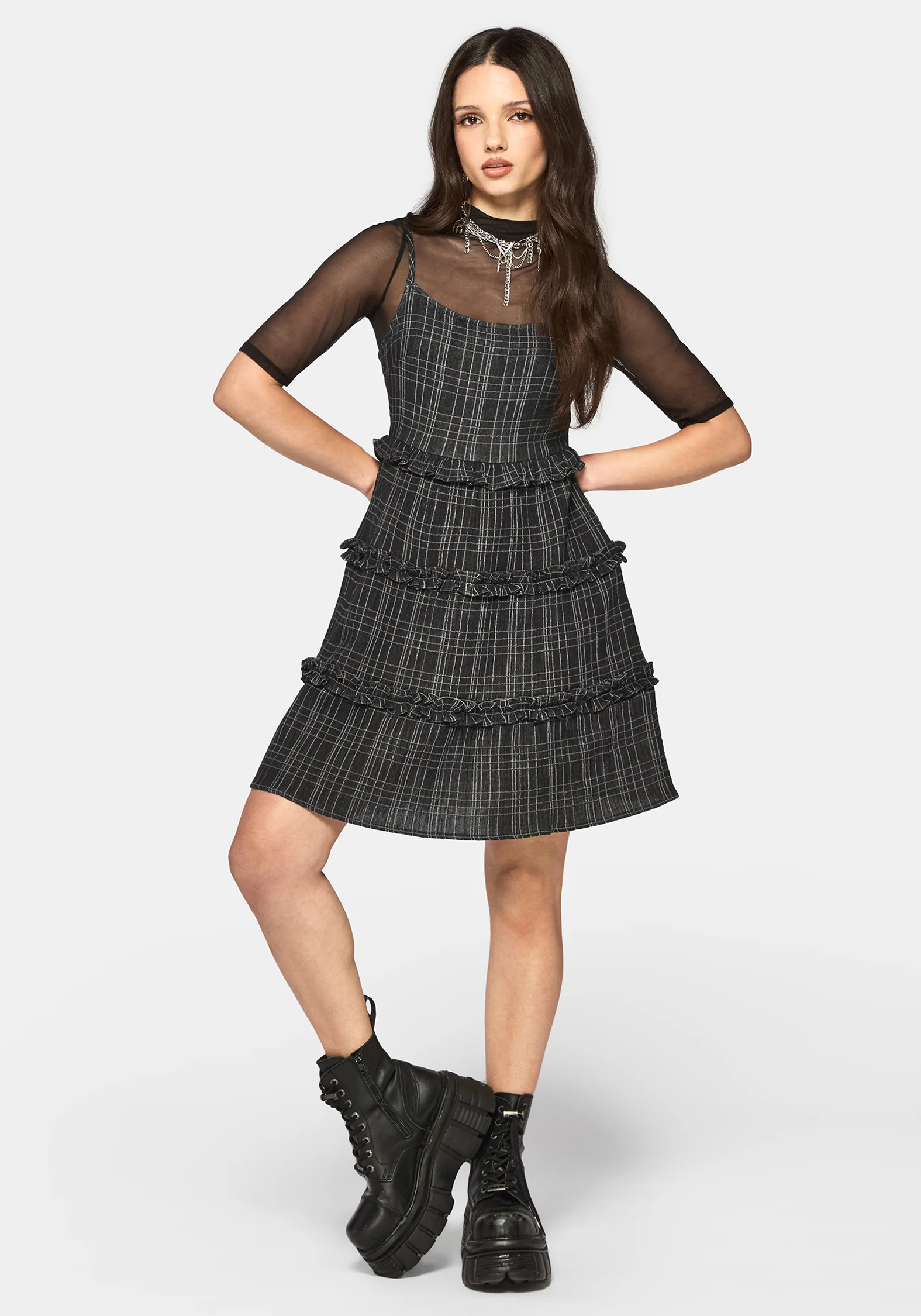 Caledon Check Gauze Cami Mini Dress - Image 4