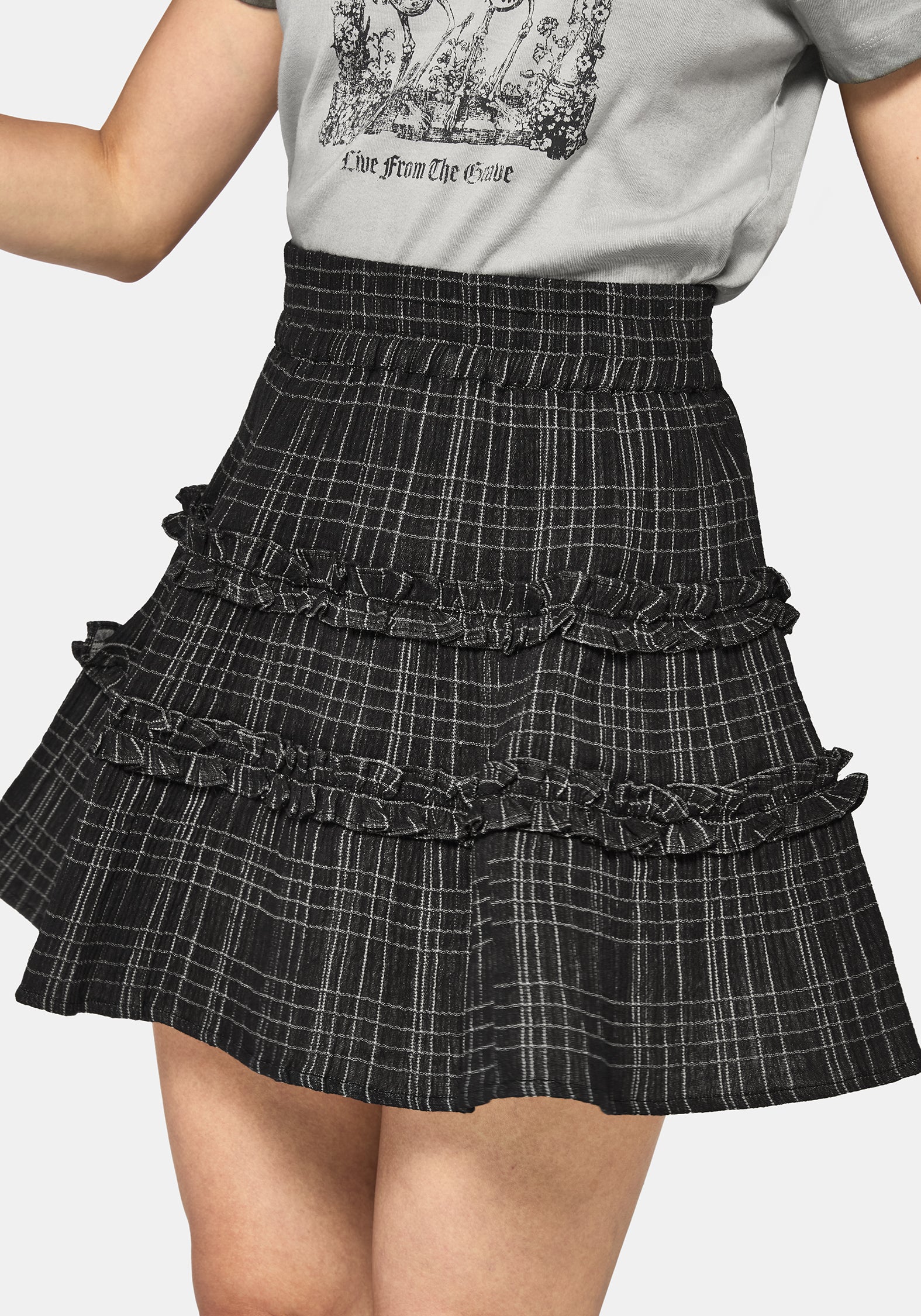Caledon Check Gauze Mini Skirt - Image 3