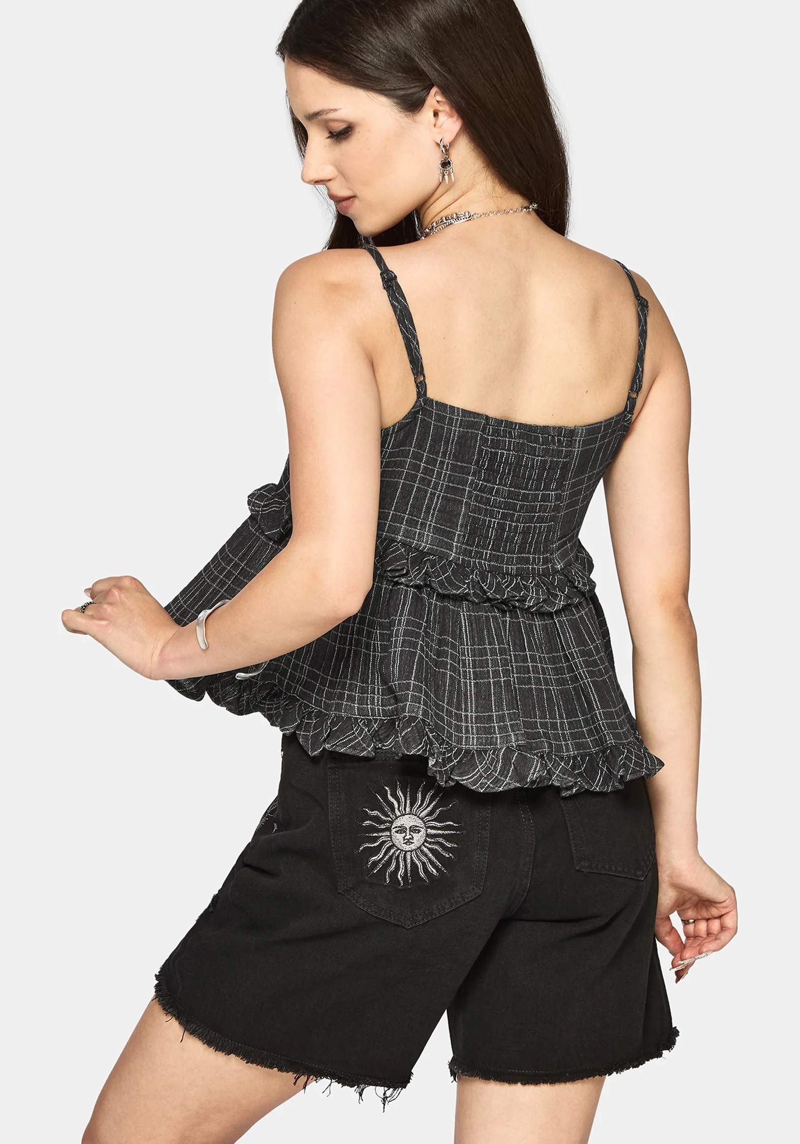 Caledon Check Gauze Tiered Cami - Image 3