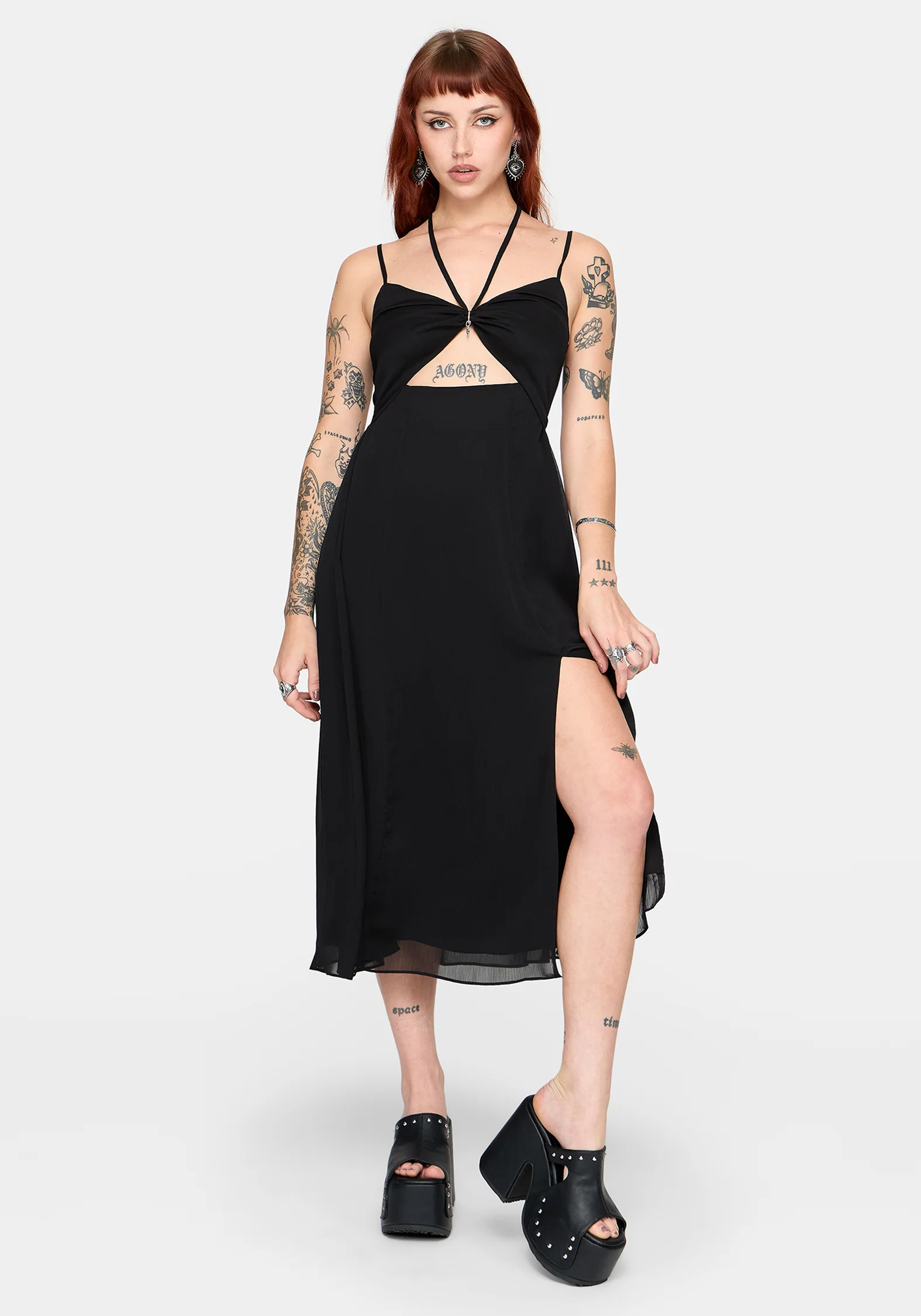 Calla Keyhole Halterneck Midaxi Dress - Image 4