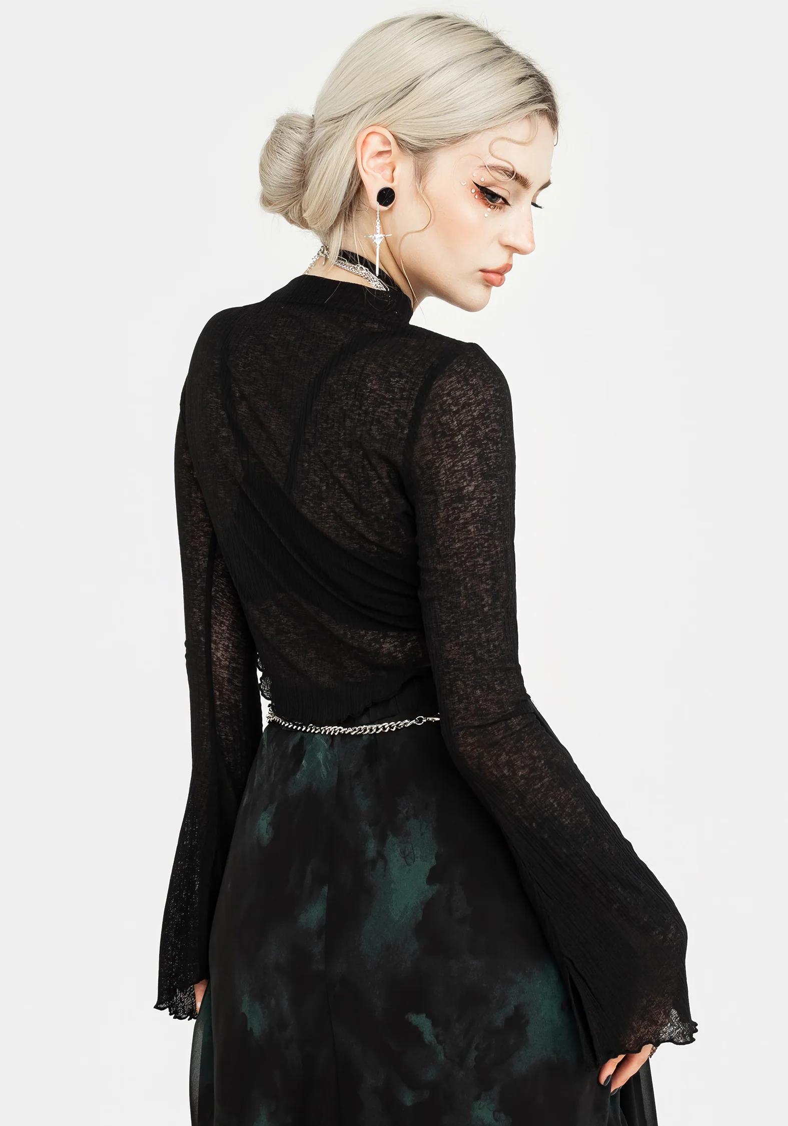 Cassia Jersey Mesh Crop Top - Image 3