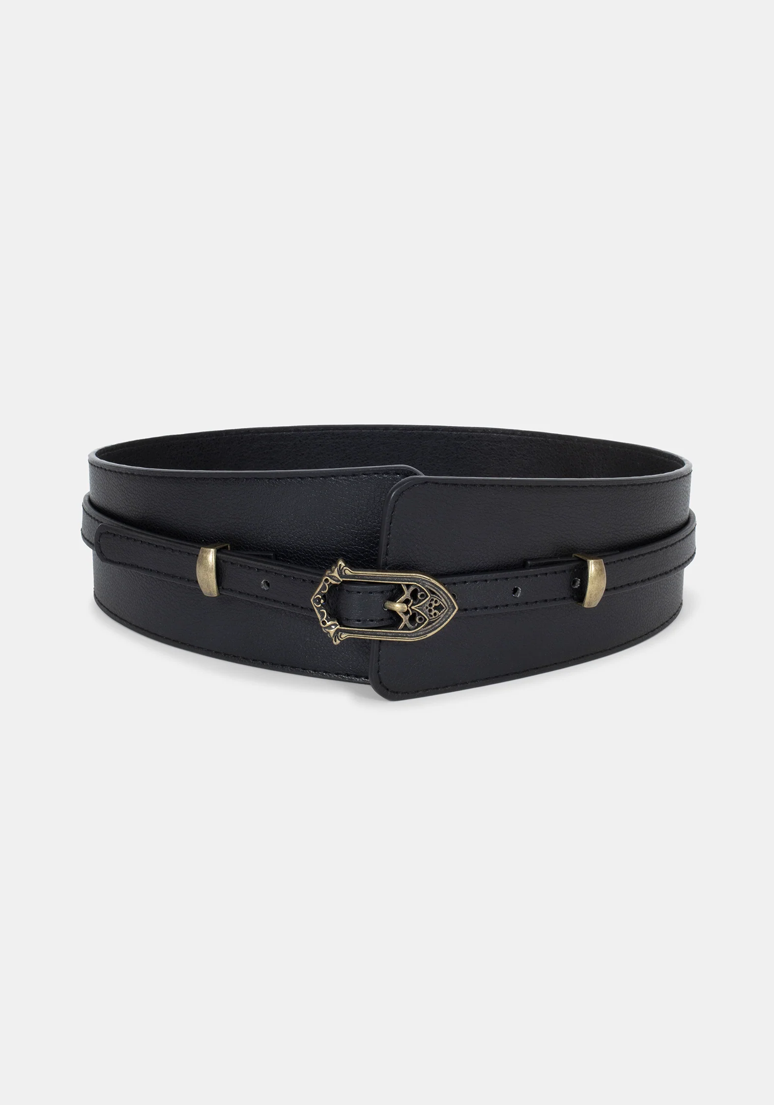 Cathedral Buckle Waist Belt - Gold - Image 3