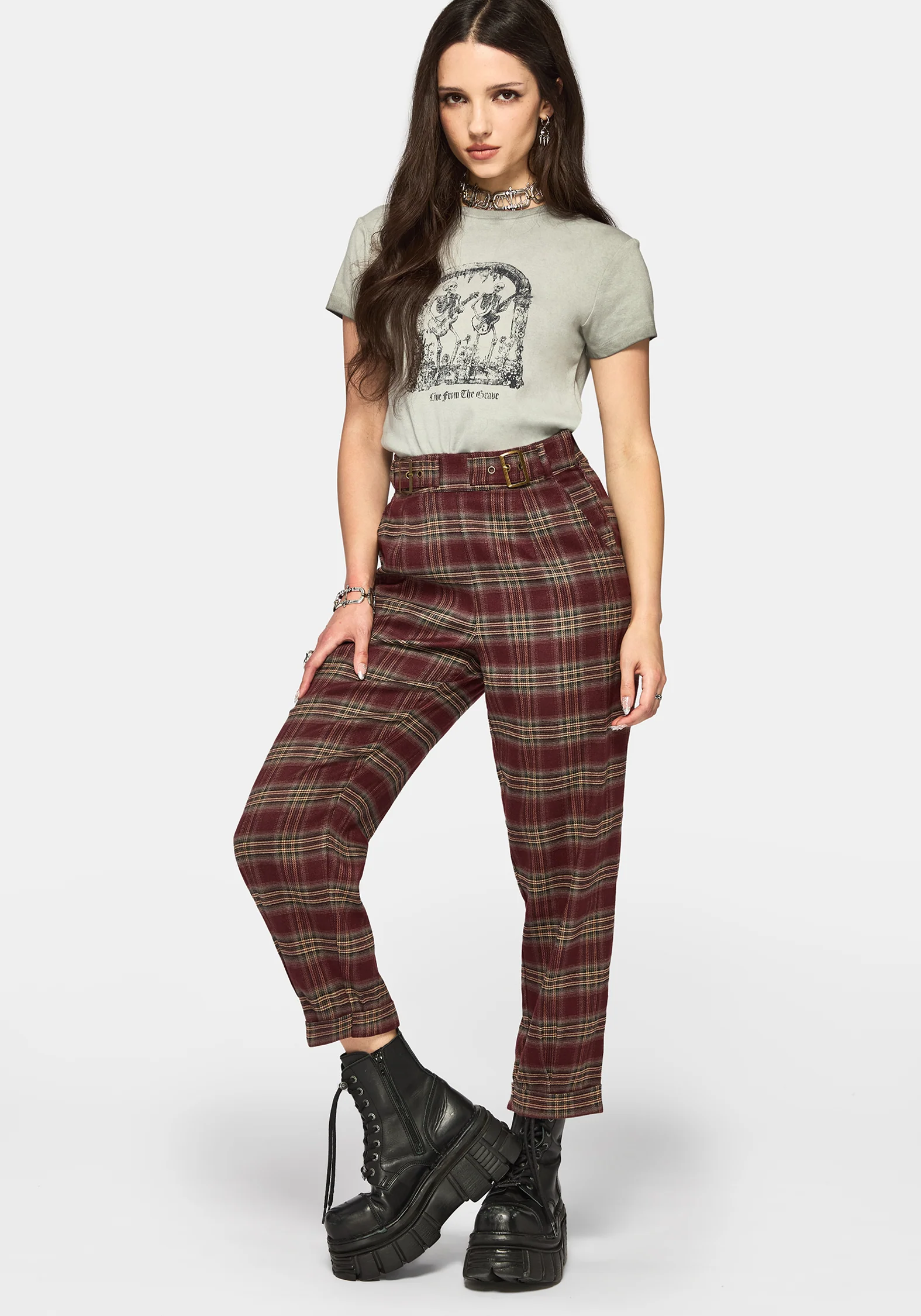 Cecily Buckle Balloon Trouser - Burgundy - Image 5