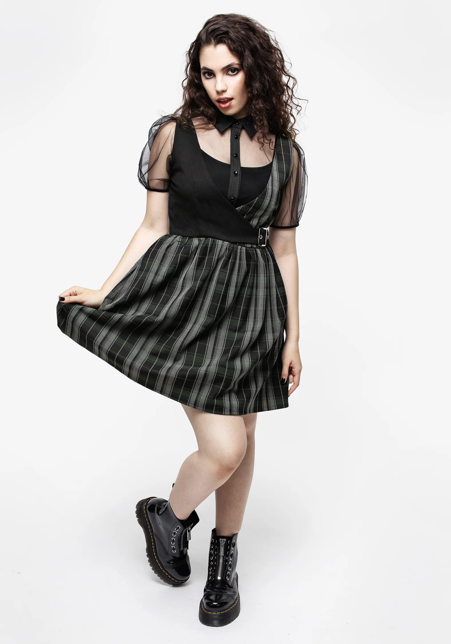 Checkmate Wrap Suspender Mini Dress - Image 9