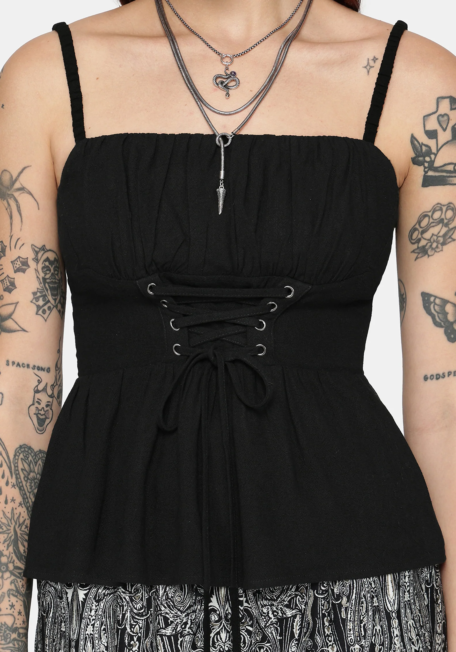 Cirissa Corset Lace Up Detail Cami - Image 2