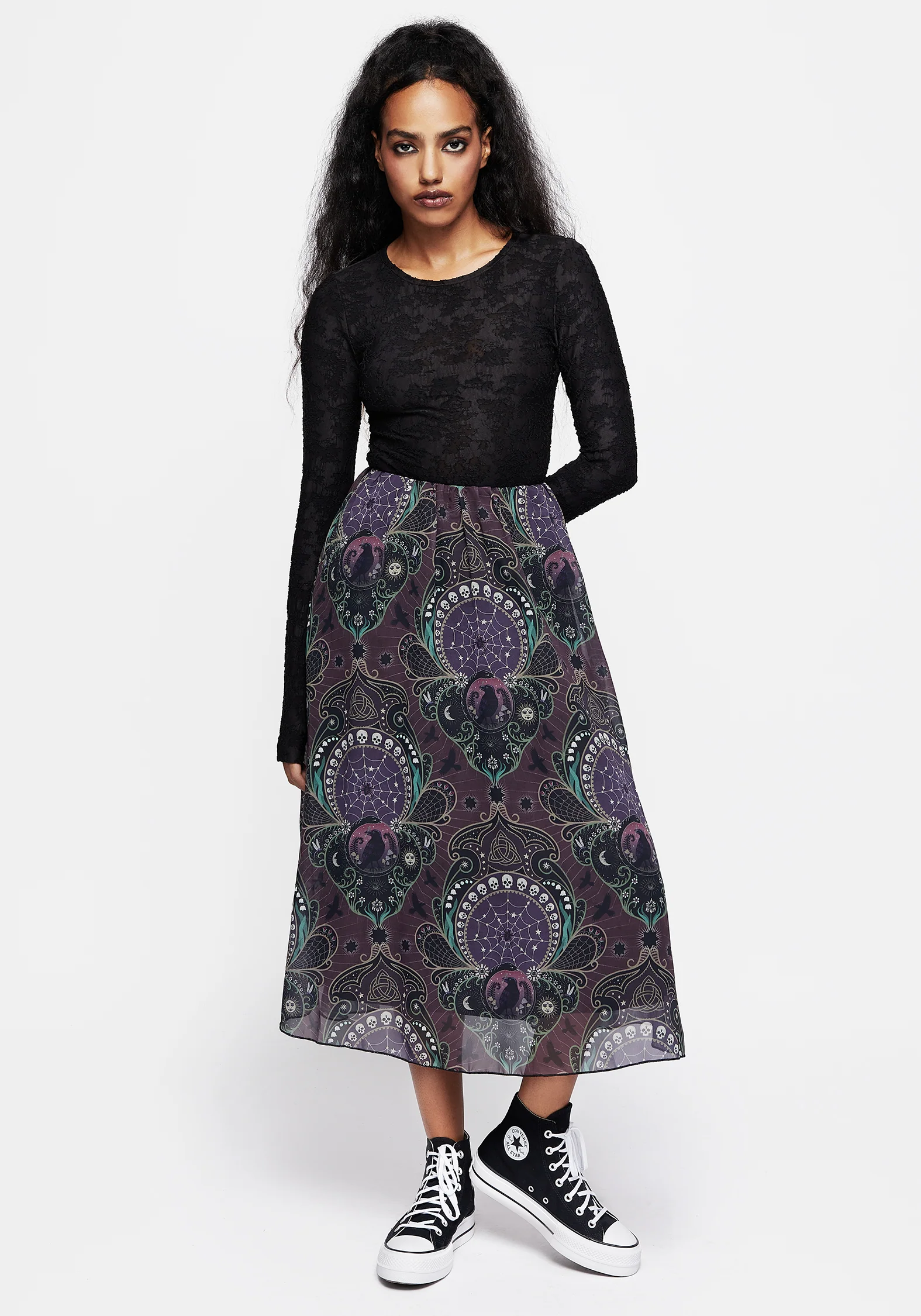 Clarette Chiffon Layered Midi Skirt - Image 4