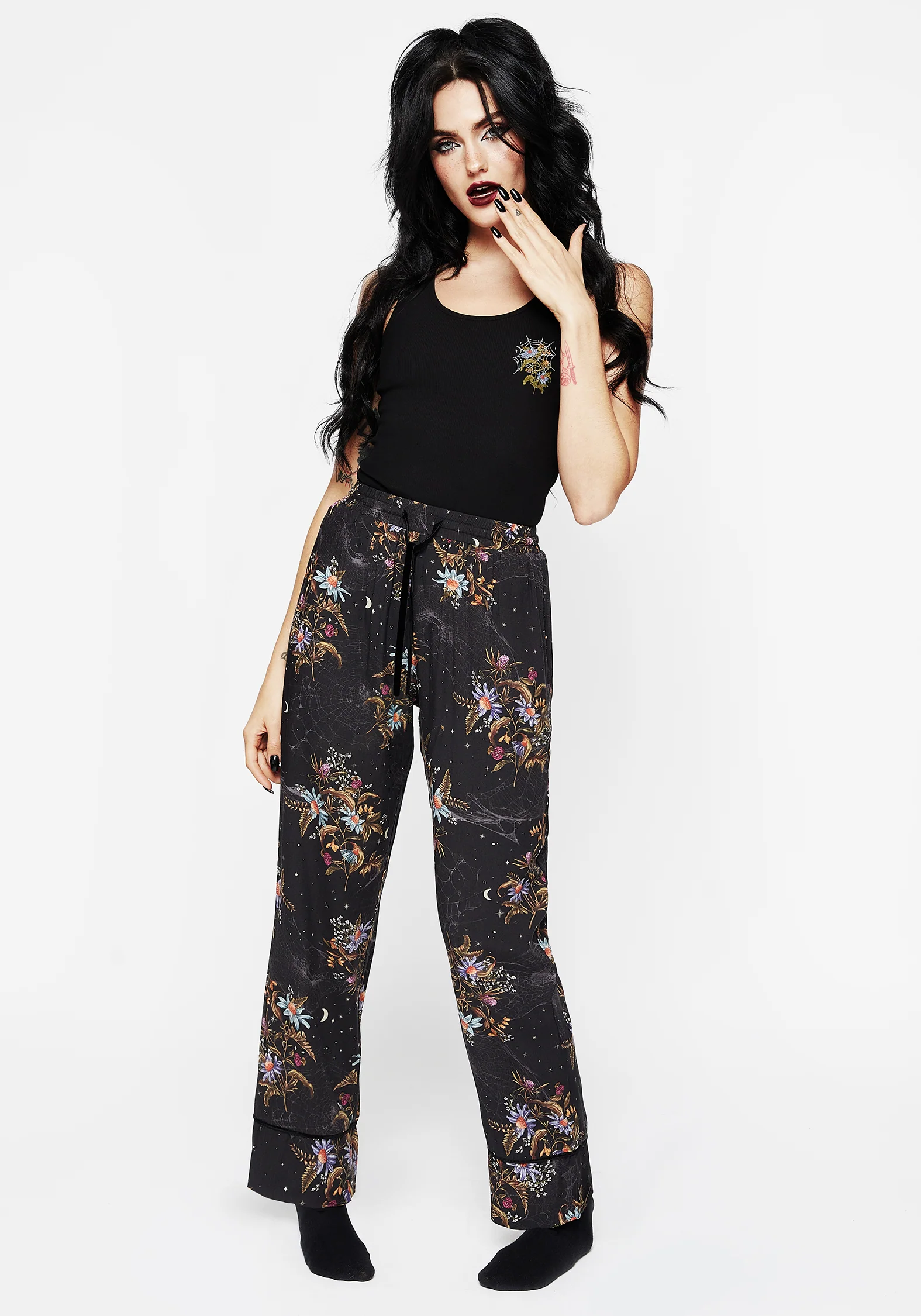 Cleome Floral Spiderweb Pyjama Bottoms - Image 4