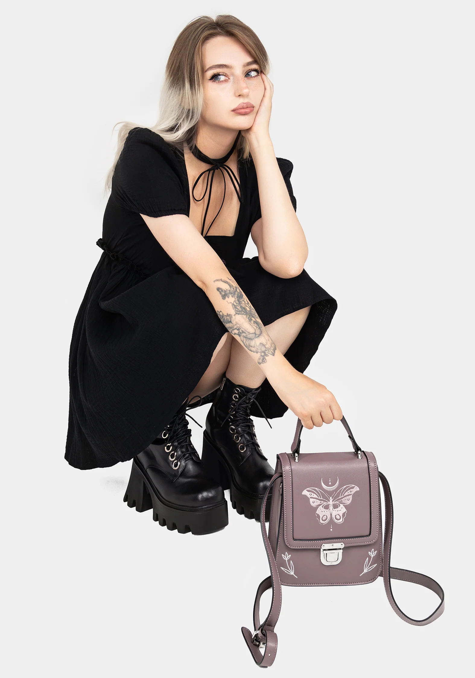 Cocoon Butterfly Crossbody Mini Satchel Bag - Image 11