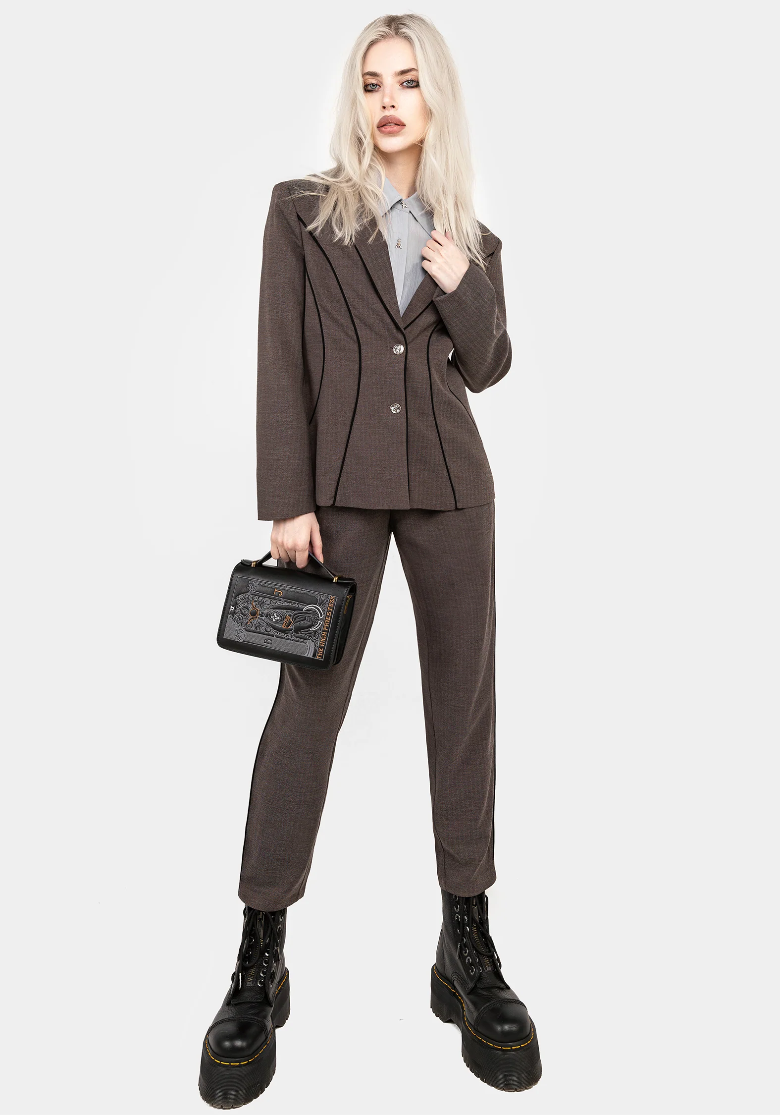 Cointrelle Herringbone Piped Blazer - Image 5