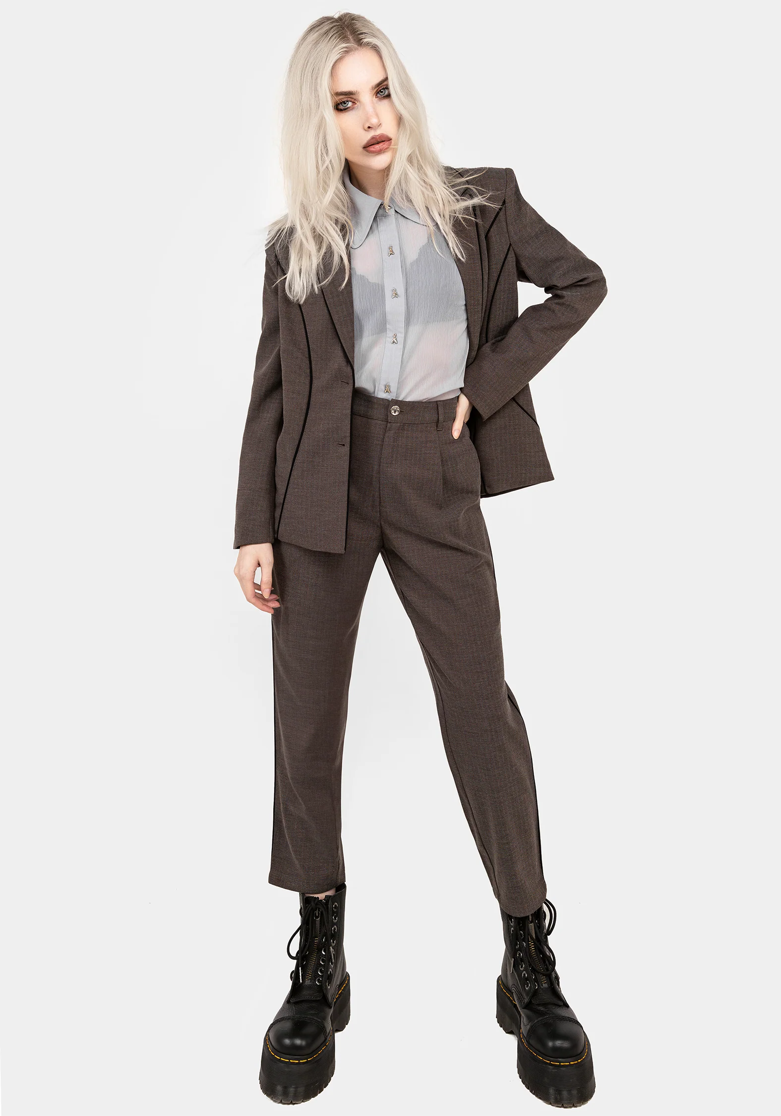 Cointrelle Herringbone Piped Blazer - Image 6