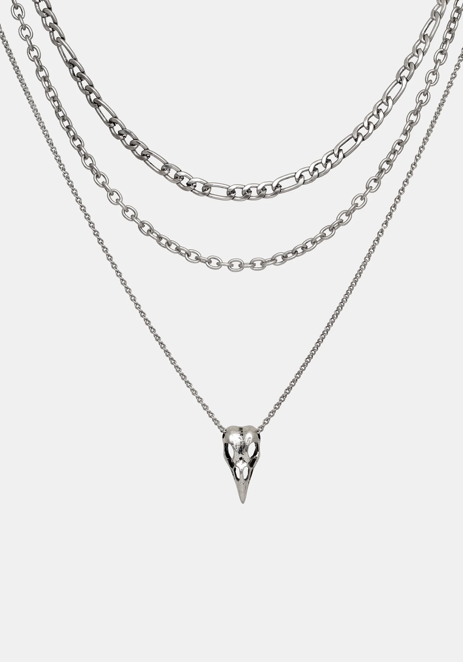 Corvus Bird Skull Layered Necklace - Image 4