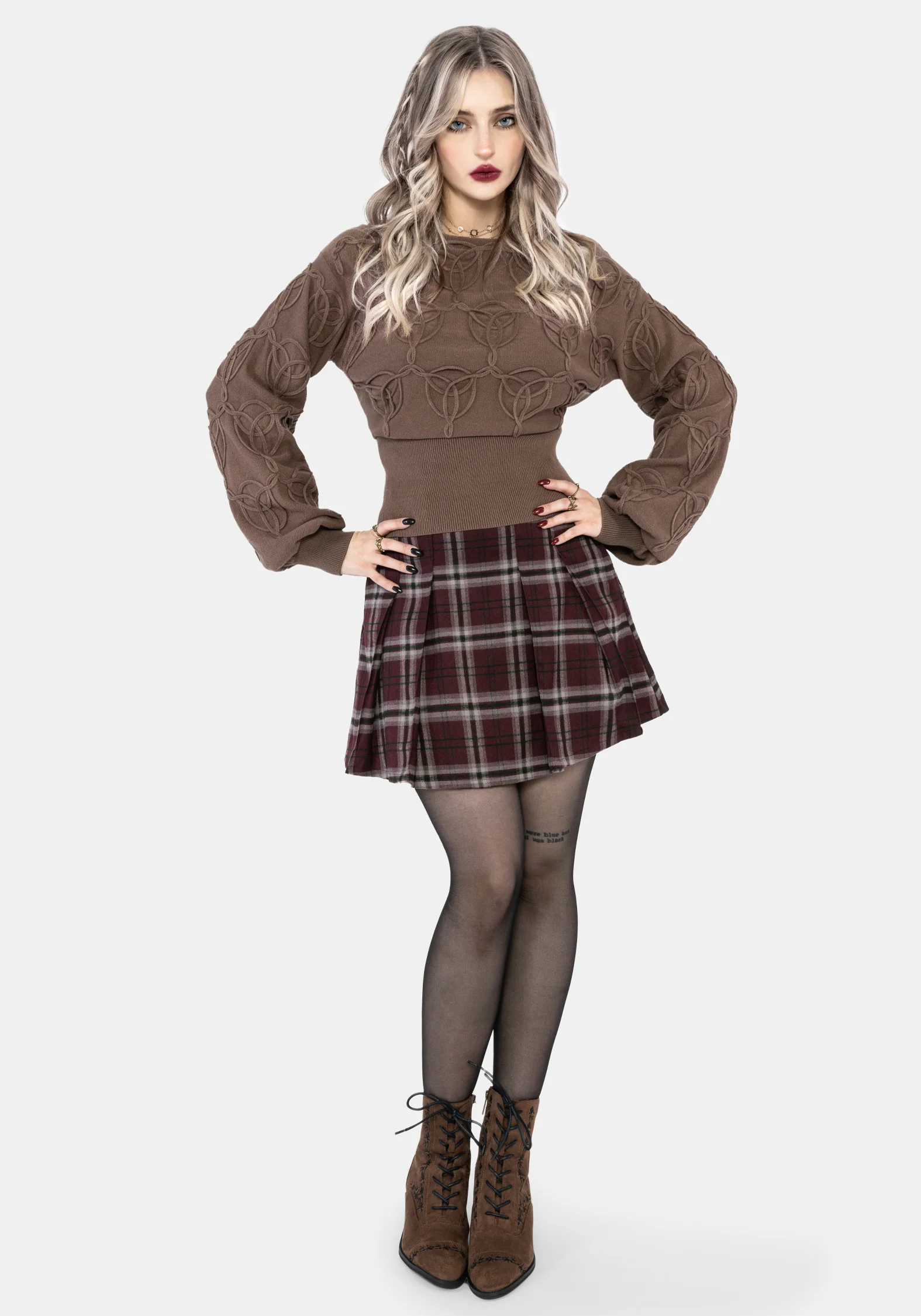 Covet Cotton-Blend Witches Knot Cable Knit Jumper - Image 5
