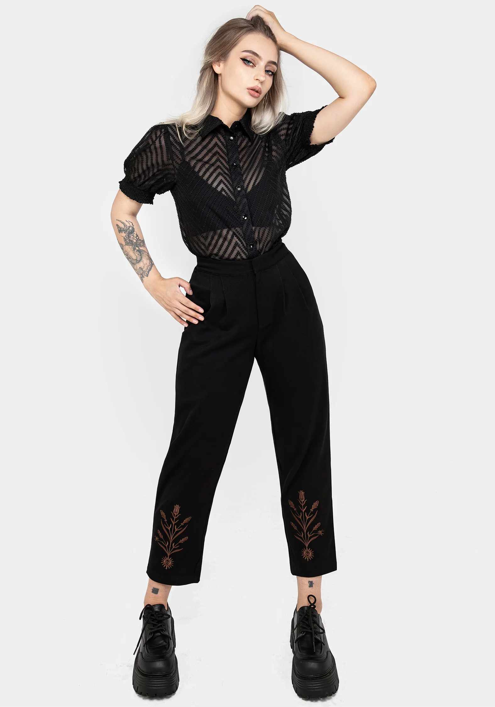 Cybele Embroidered Tapered Trousers - Image 7