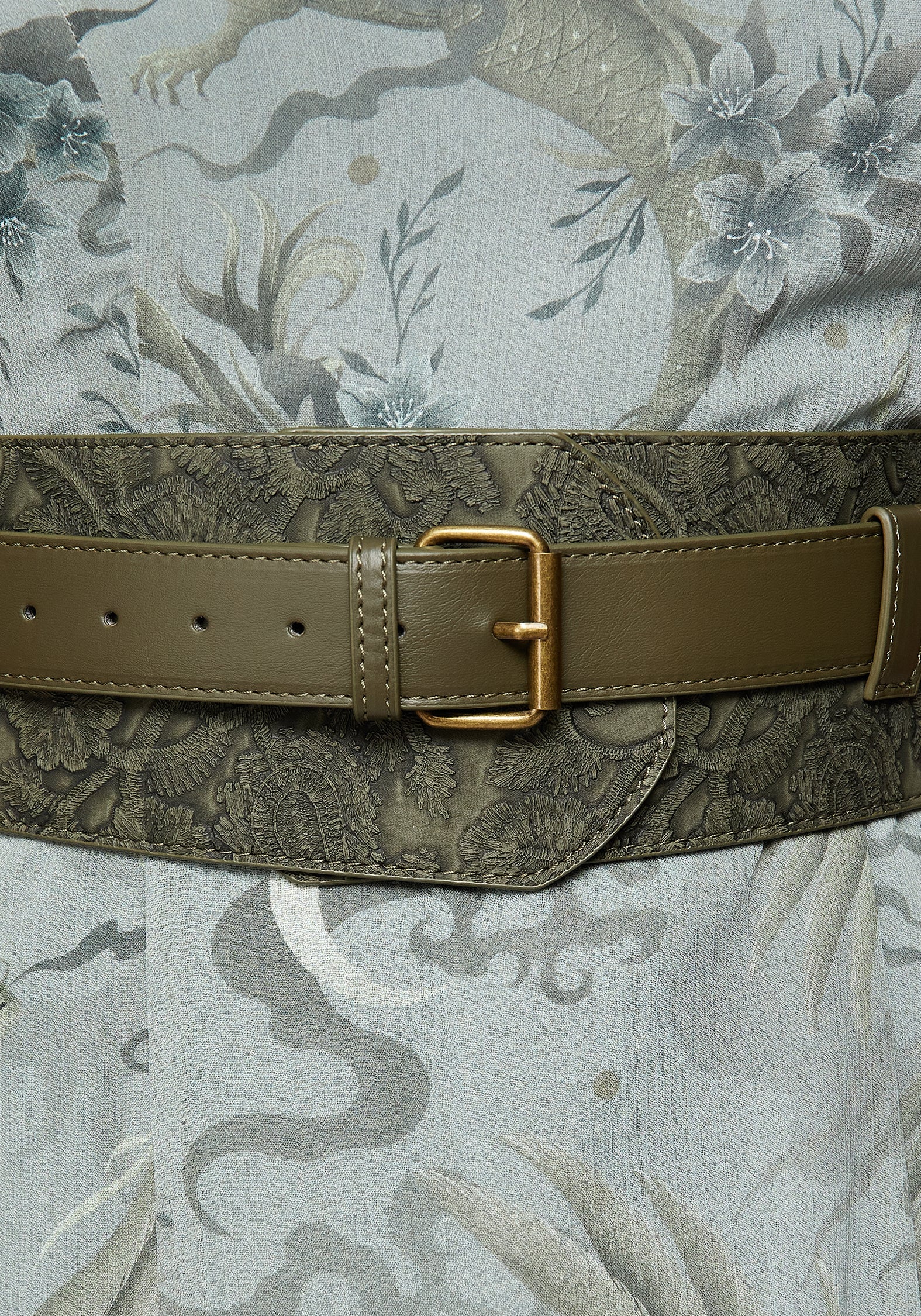 Cypress Paisley Debossed Buckled Waist Belt - Image 3