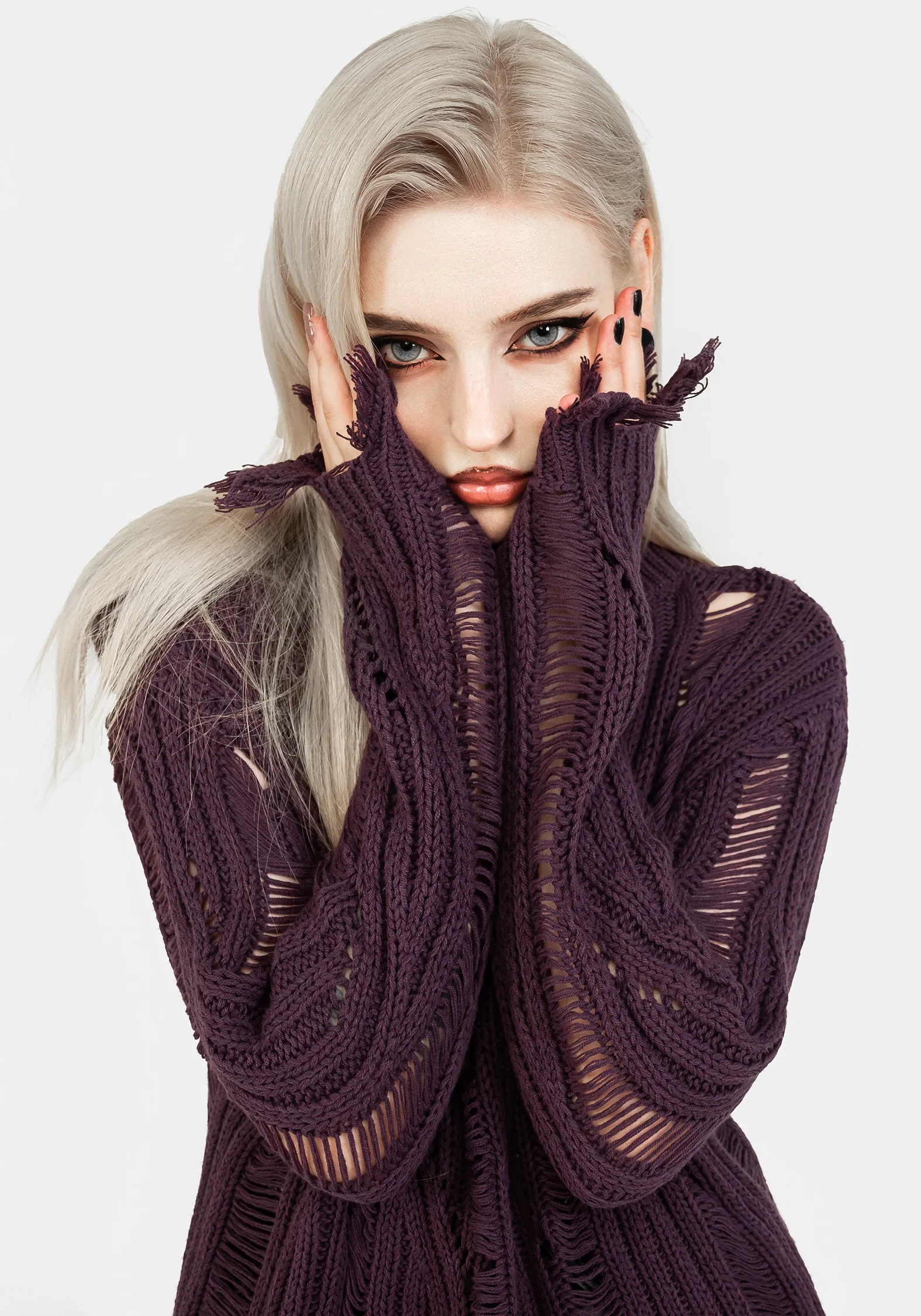Dayglo Relaxed Knit Jumper In Lavender Mist - Image 2