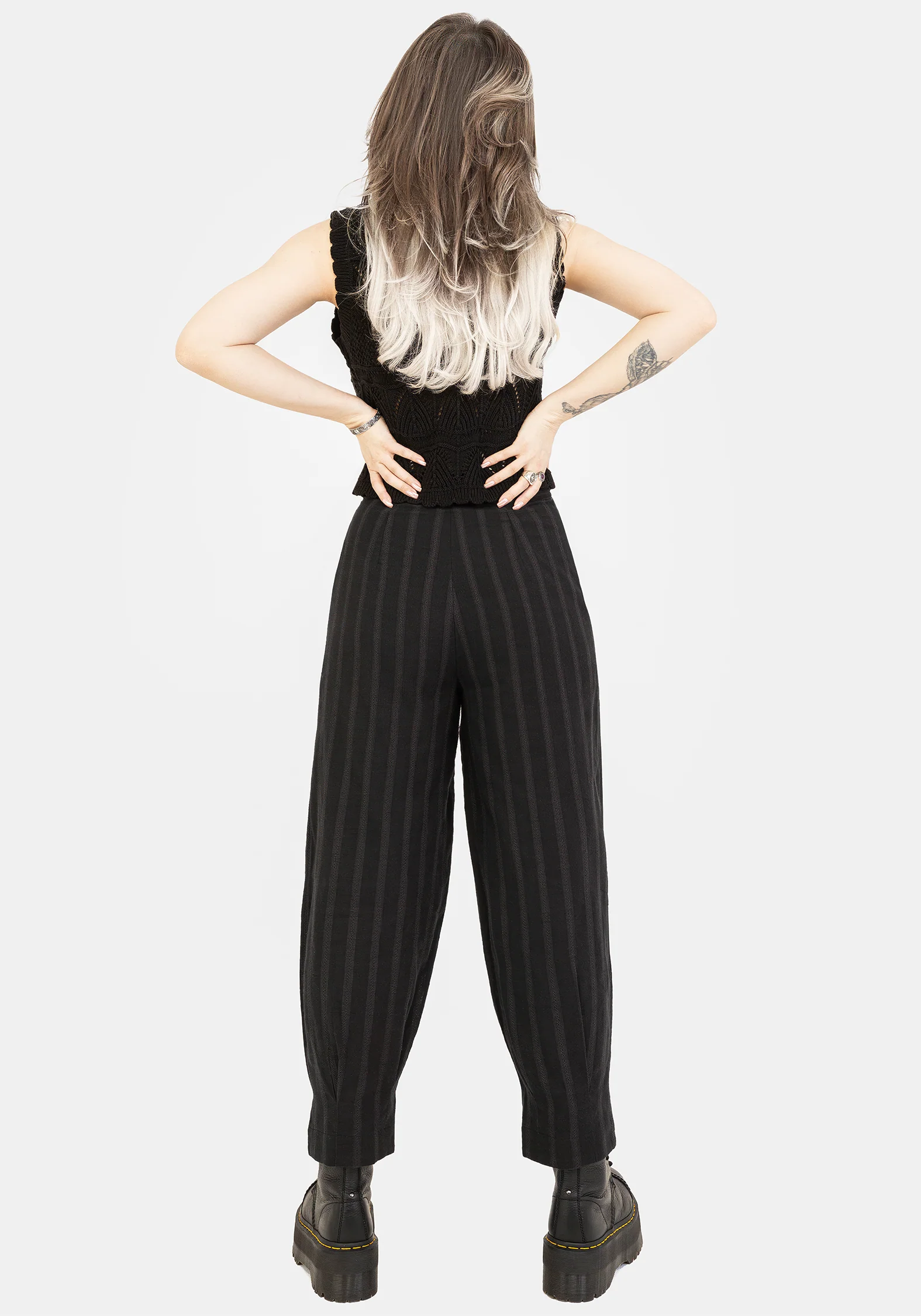 Delores Striped Cotton Balloon Trousers - Image 3