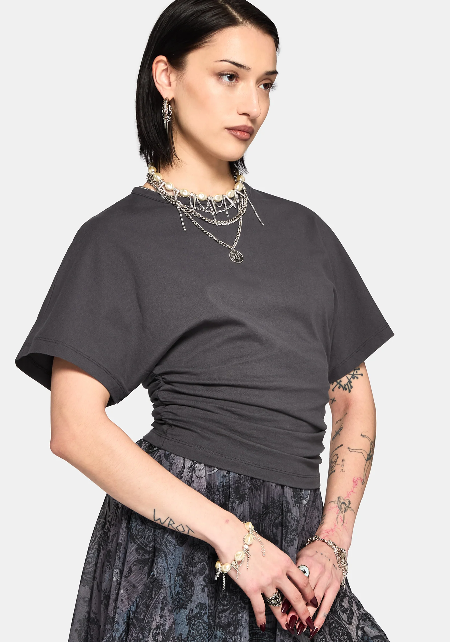Deni Ruched Short Sleeve Top - Image 4