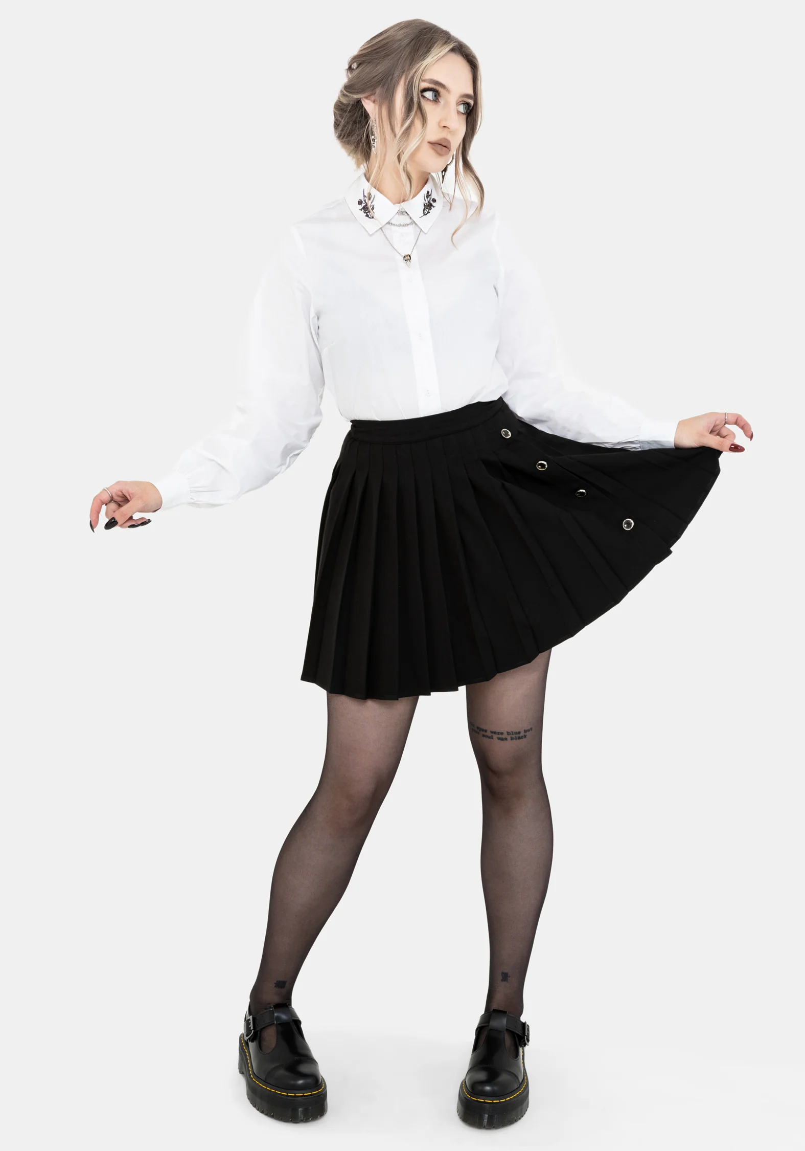 Despair Cotton Thistle Embroidered Button Up Shirt - Image 6