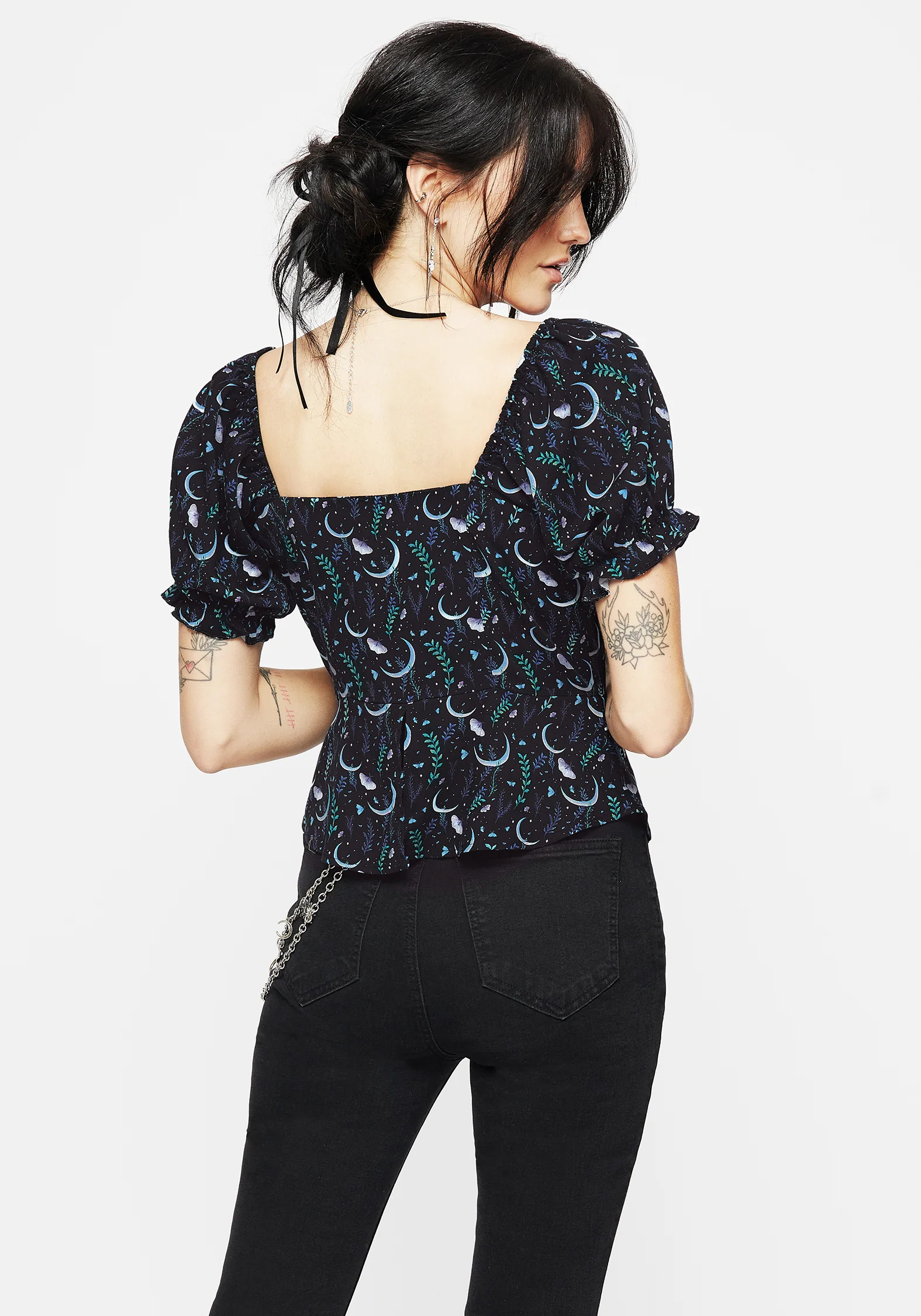 Diana Moon Moth Button Up Top - Image 3