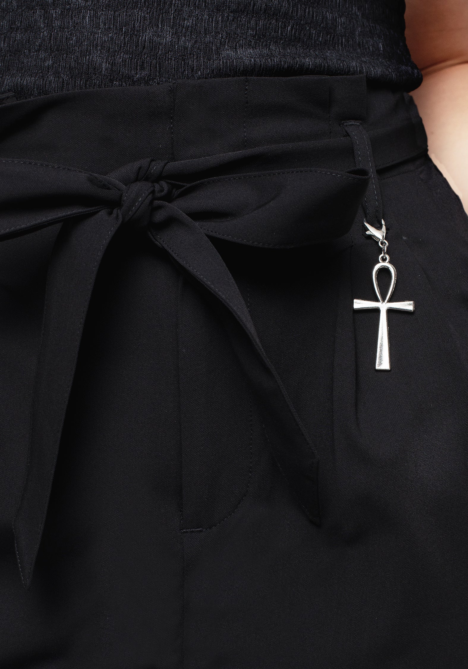 Dinza Tie Waist Tapered Trousers - Image 2