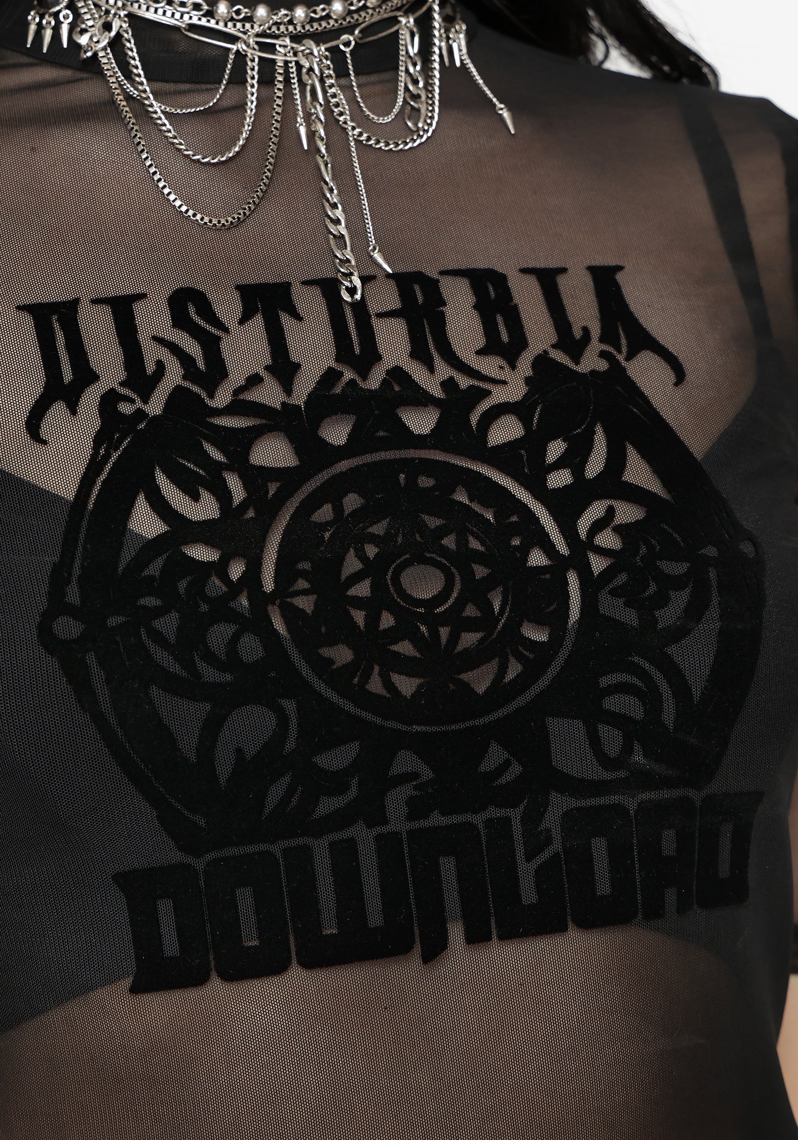 Disturbia X Download Flocked Mesh Top - Image 2