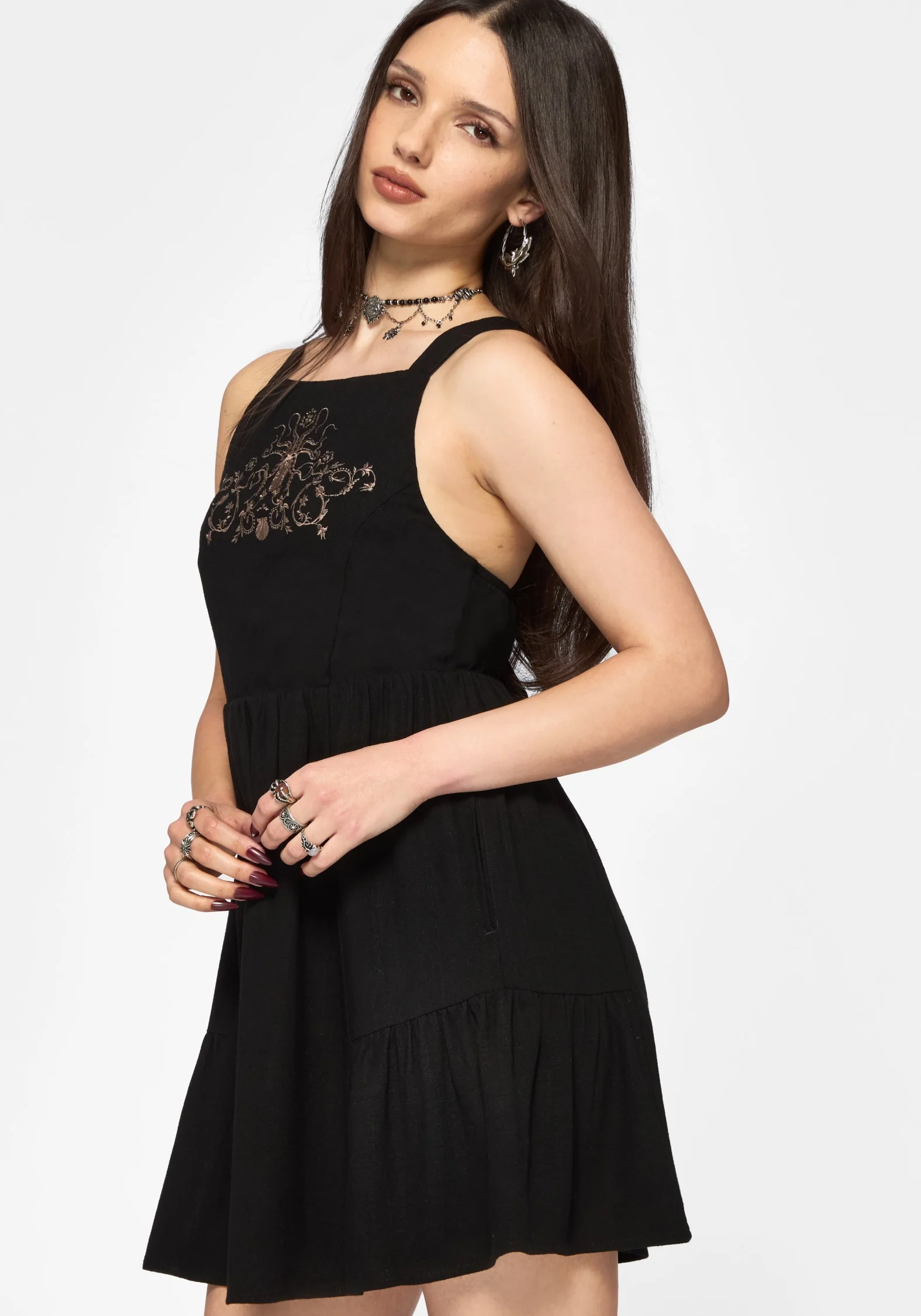 Drakona Embroidered Mini Dress - Image 4